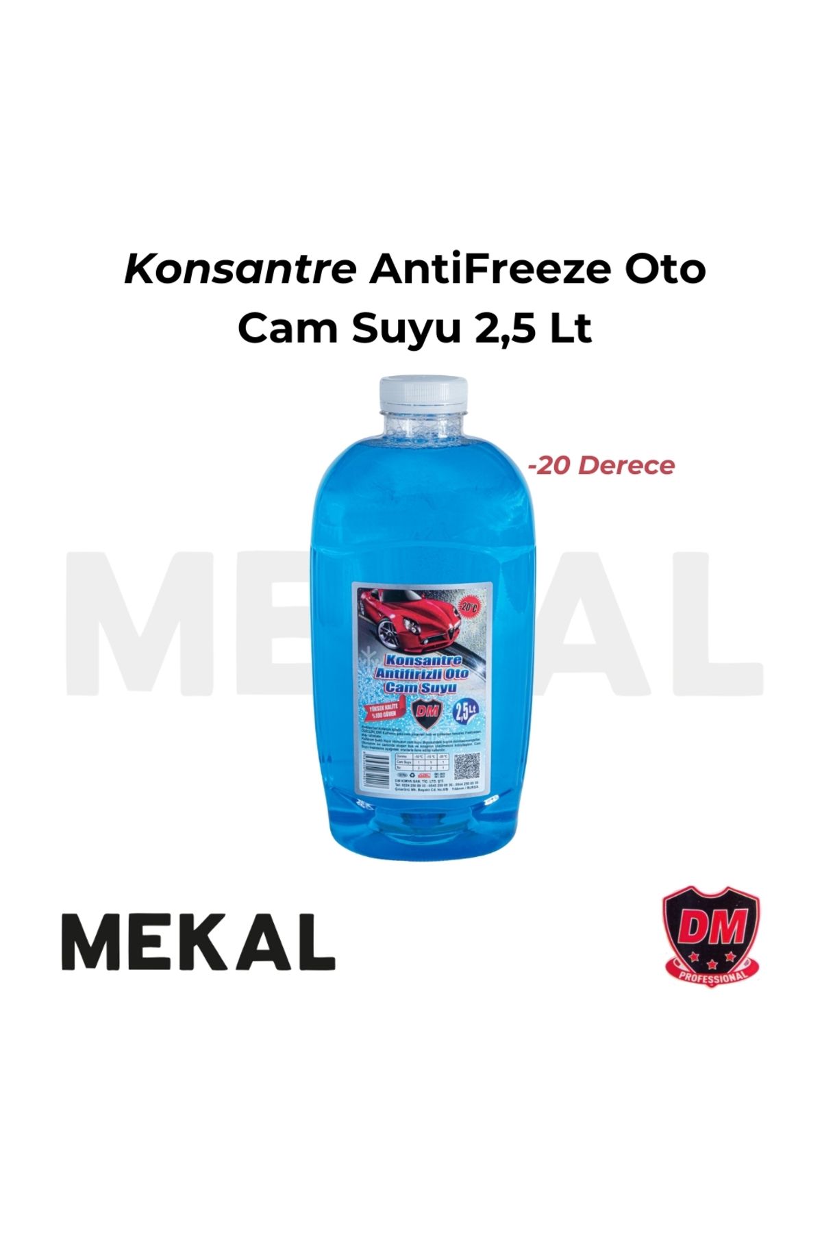 DM Konsantre Antifrizli Oto Cam Suyu (-20 Derece) 2,5 Litre