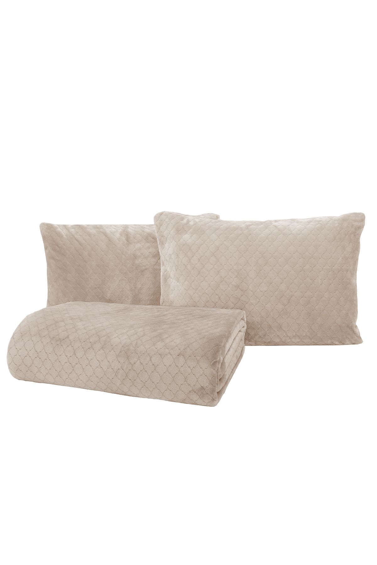 Yataş-Beige Single Blanket Bedspread Set 3