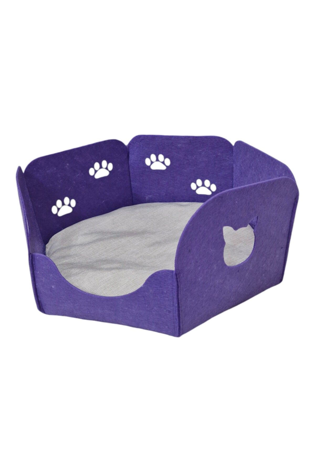 Next Craft-Cat Bed Nest House with Cushion Portable 3 mm Felt Hexagon Design (Nest+Cushion) 5