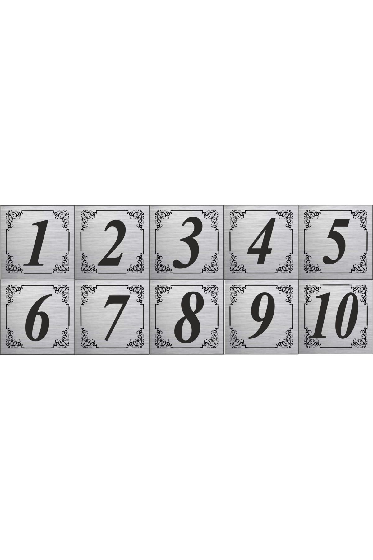 sıradışıhediyem Ușă Metalică Model Elit - Set Dulapuri De Masă Apartament Apartament 10 Buc Argintiu - One Size