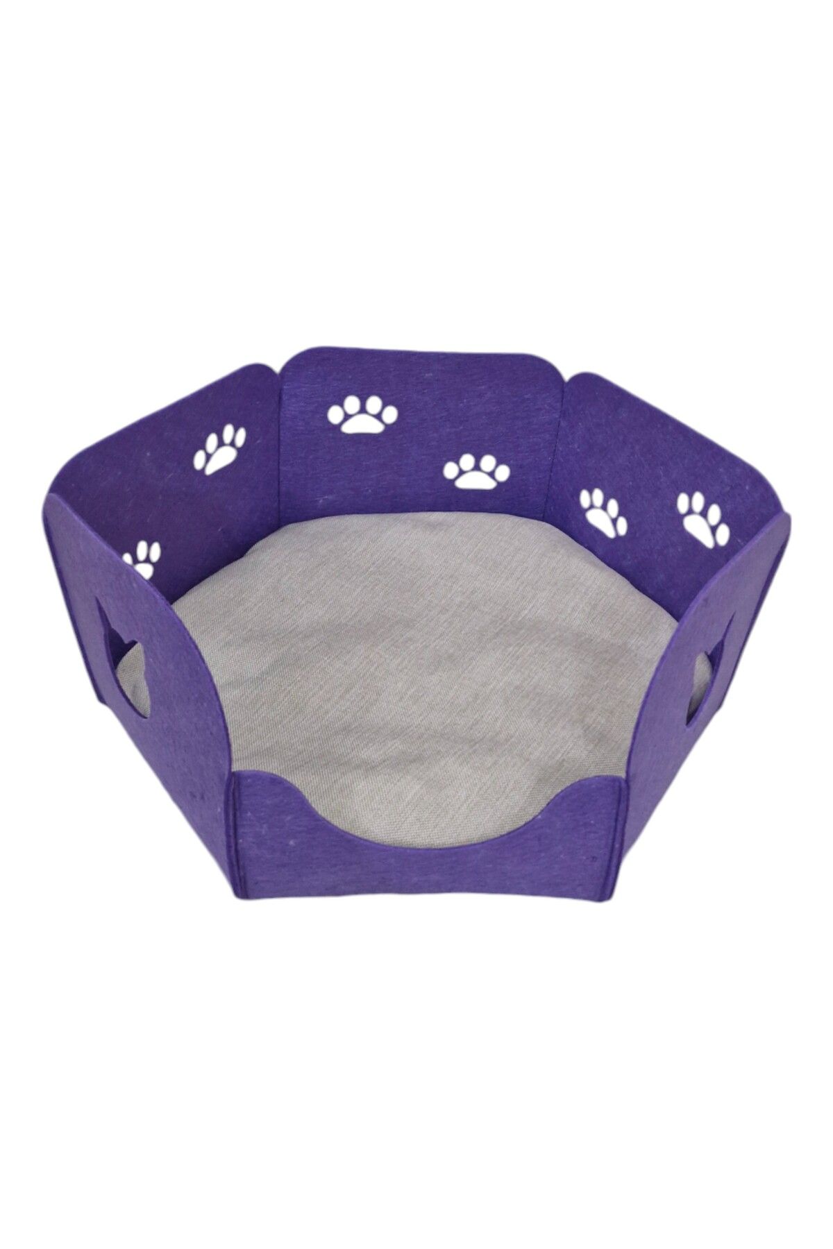Next Craft-Cat Bed Nest House with Cushion Portable 3 mm Felt Hexagon Design (Nest+Cushion) 6