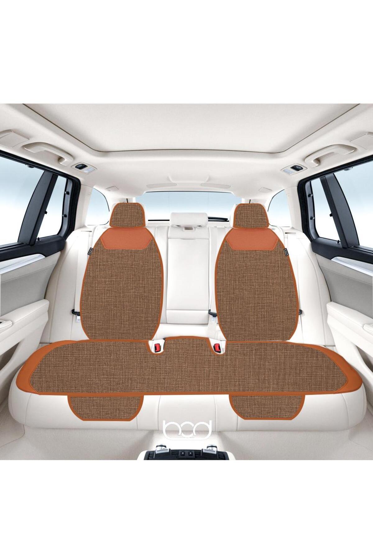 Bod Keten Terletmez Oto Koltuk Minderi Seti Koltuk Koruma Kılıfı Yalı Serisi Ön Arka Set Taba fotoğrafı 3 (önizleme)