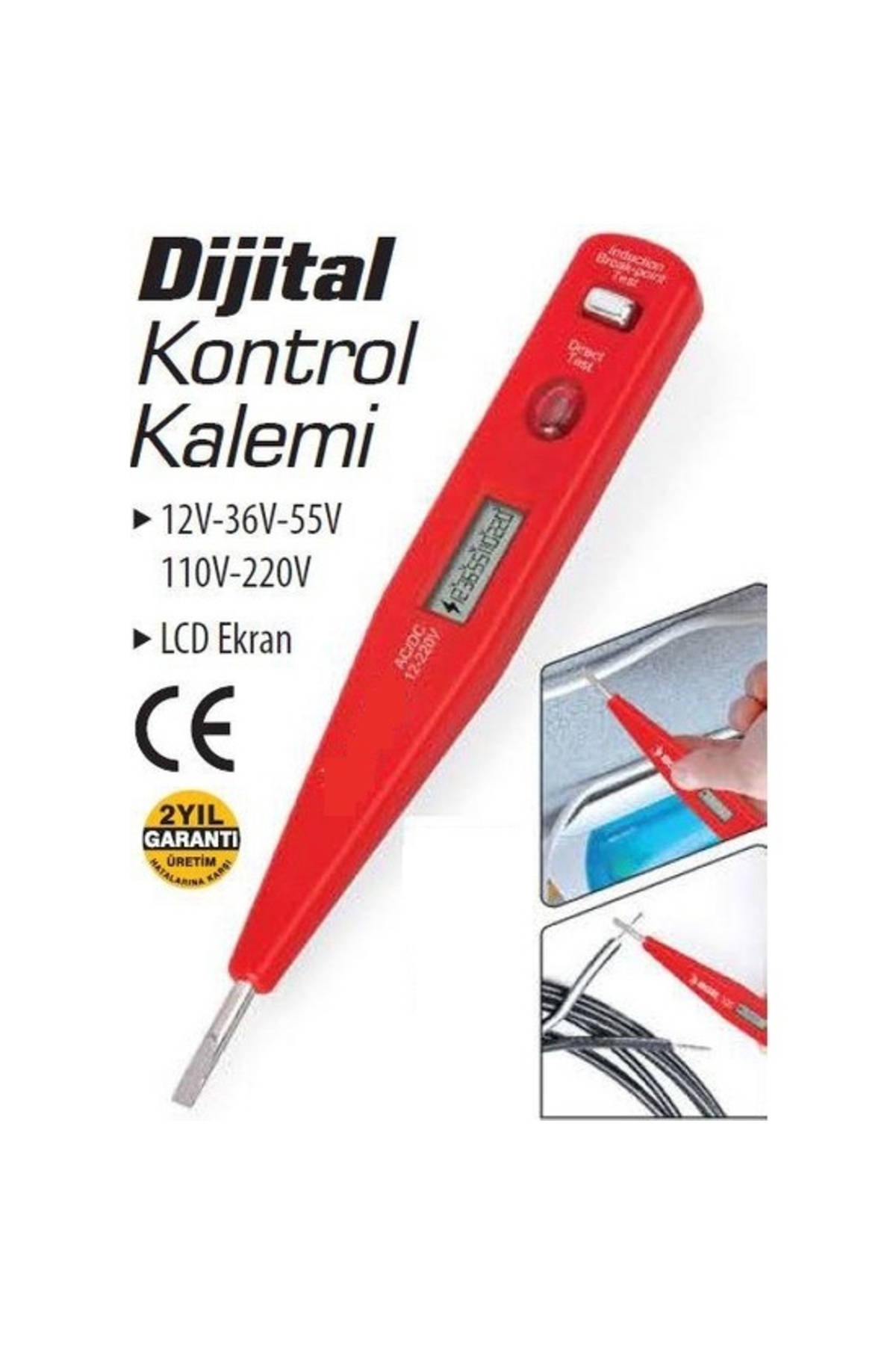 Mivexa Outdoor Outlet Profesyonel Dijital Kontrol Kalemi Tornavida Voltaj Ölçer