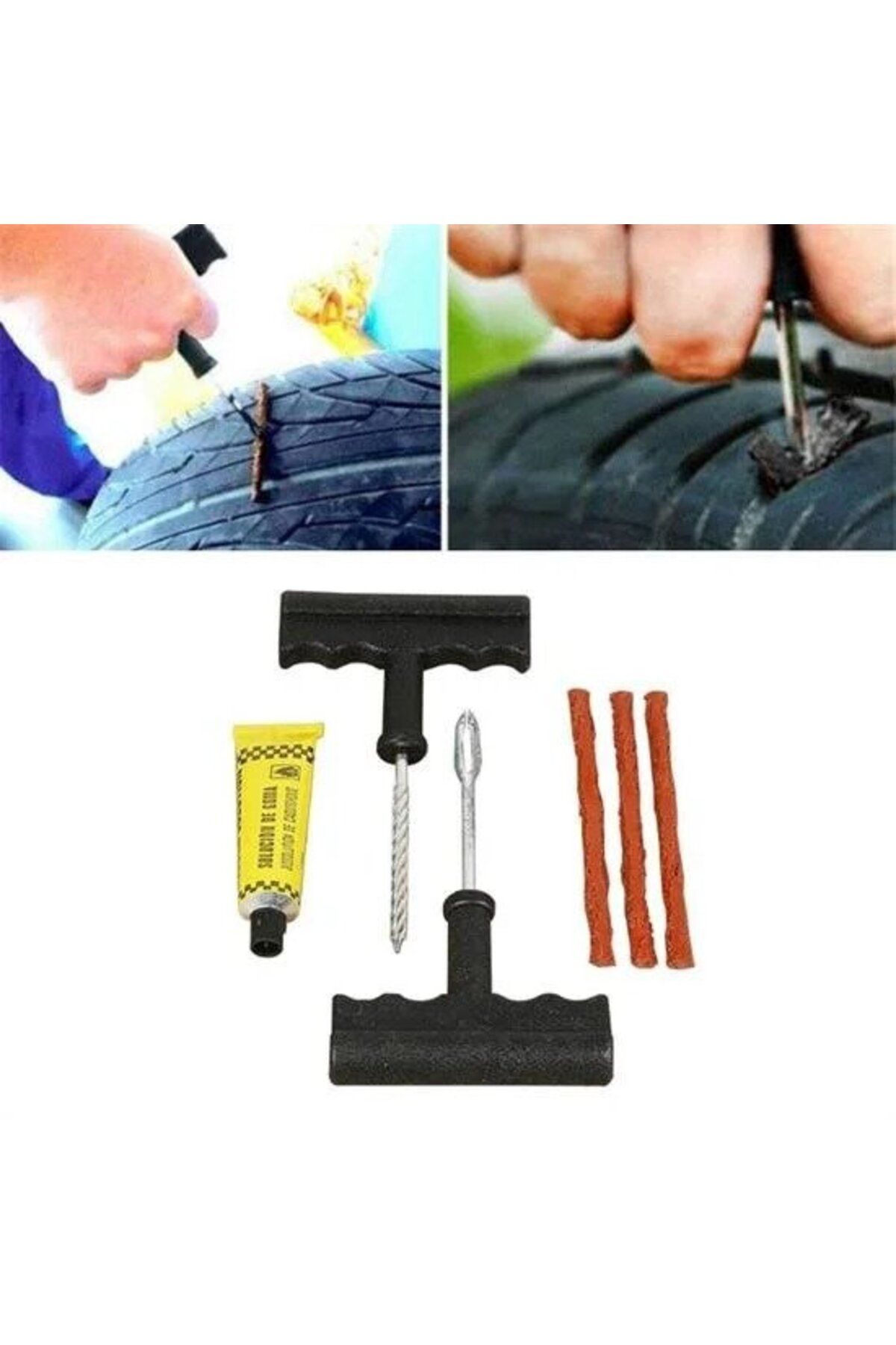 Ovebu 6 Parça Araba Motosiklet Otomobil Bisiklet Lastik Tamir Kiti Araç Bakım Seti