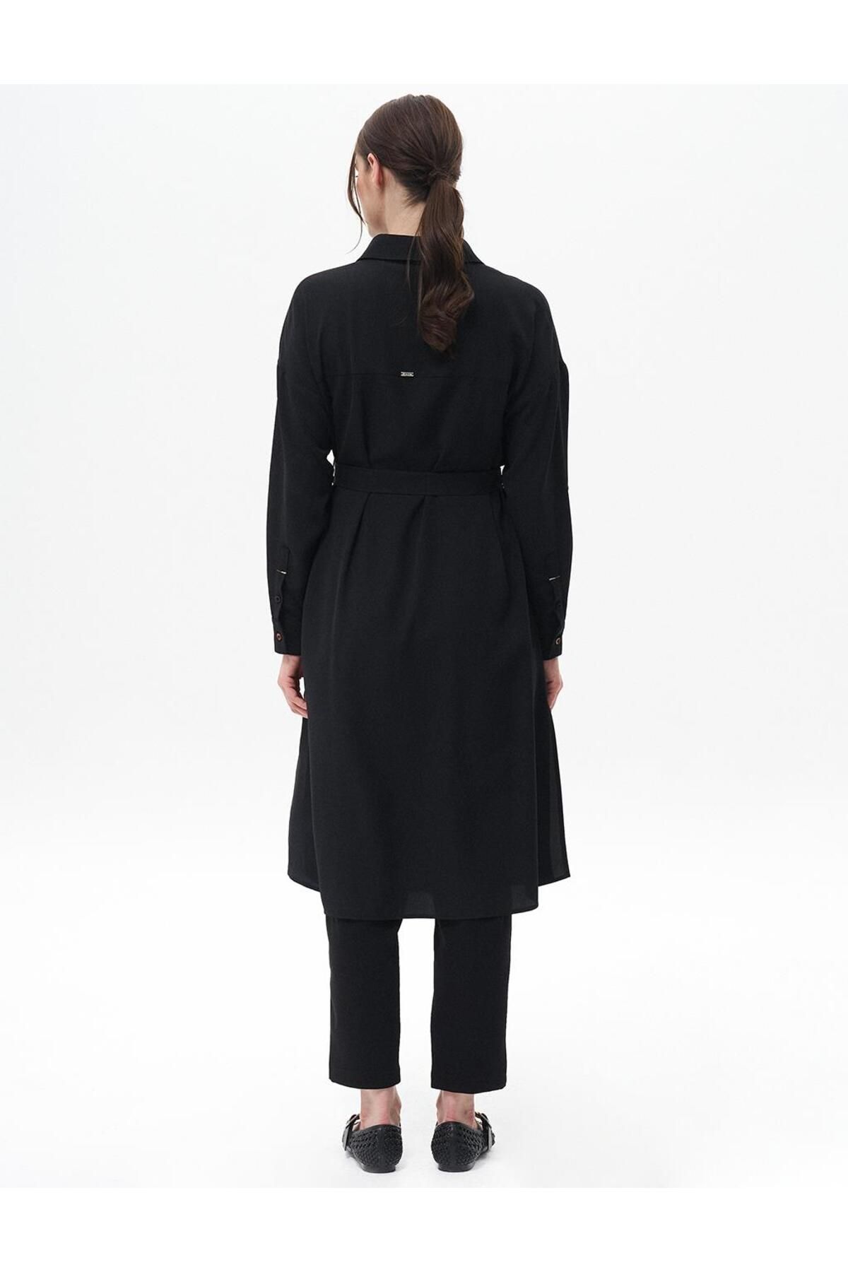 Kayra-Black Long Tunic - Fleto Pocket 6