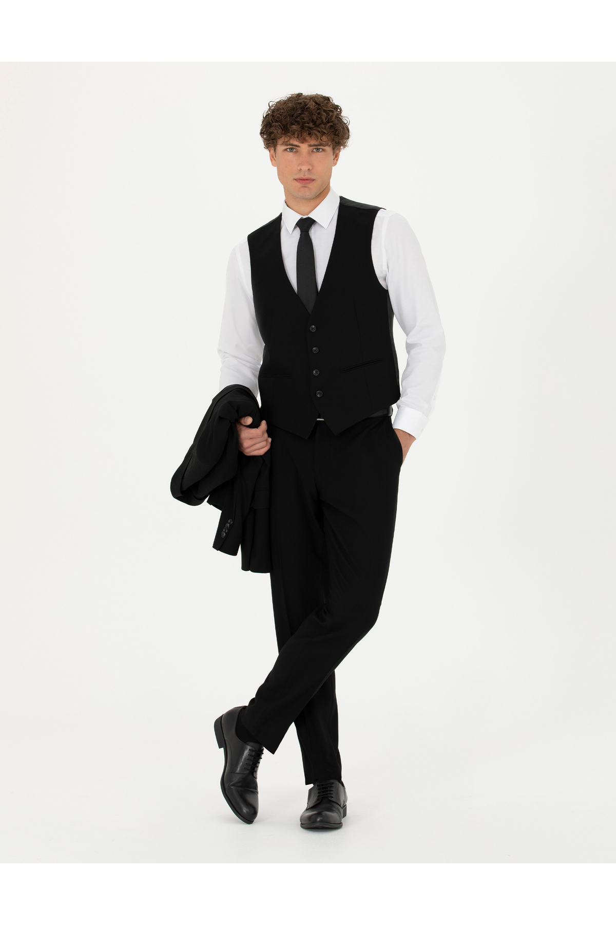 Pierre Cardin  Yelekli Siyah Ekstra Slim Fit Takım Elbise 50275911-VR046 - Görsel 2