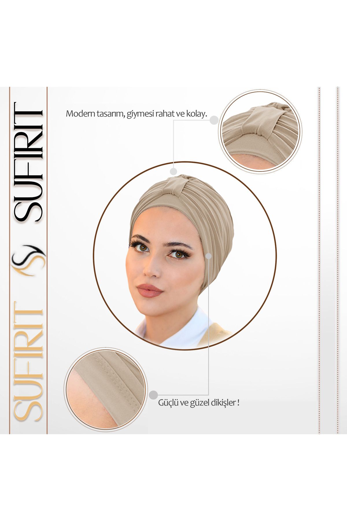 Sufirit-Hijab Bonnet - Bridge Scarf - Ready-Made Bonnet Shawl - Design Models 4