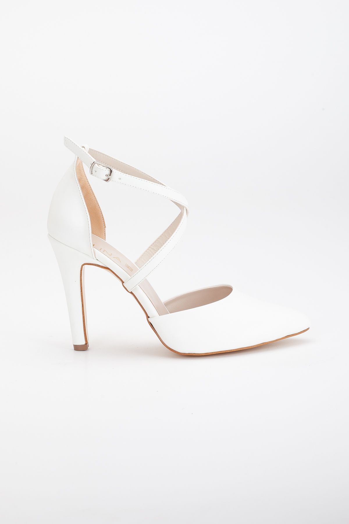 LİLLA-Stiletto de damă cu tocuri înalte cu bretele Stiletto alb 3