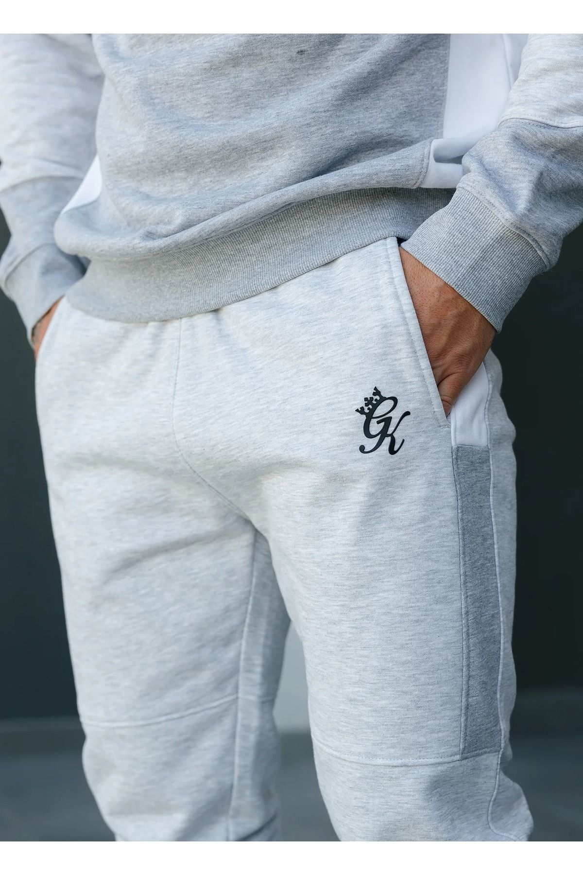 GYM KING-Minefield Crew Tracksuit Snow Marl 5