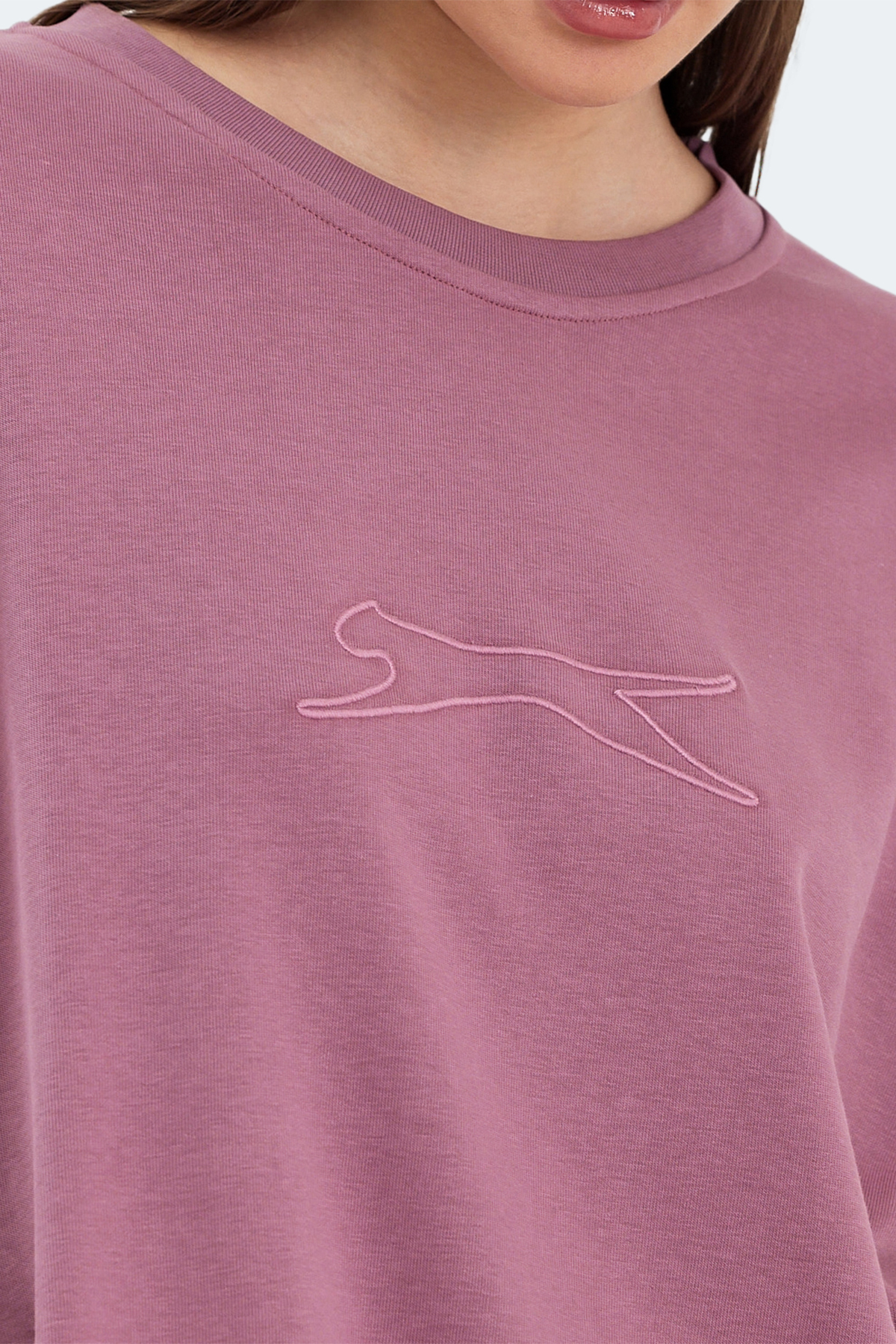 Slazenger VIKENTI SW Oversize Kadın Cepli Oversıze Gül Sweatshirt görsel 5