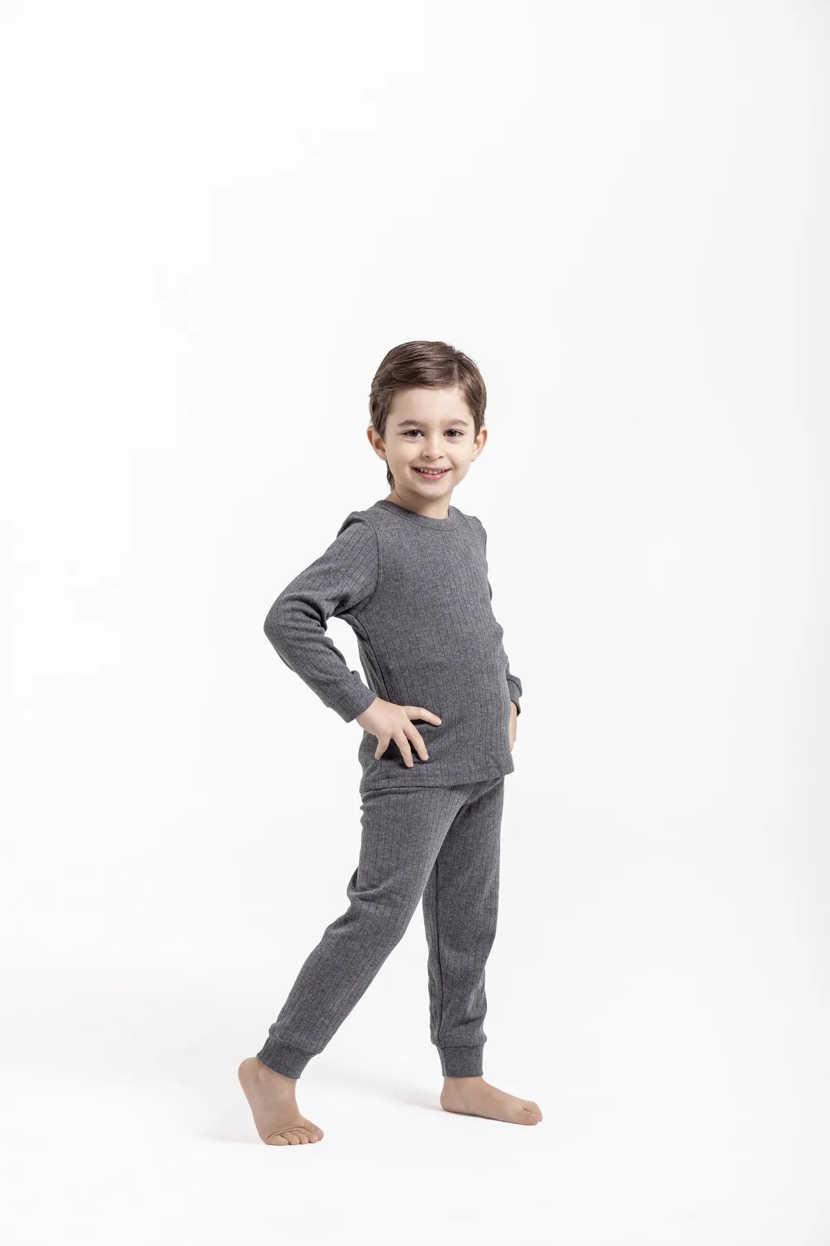 OIL COMPANY-Unisex Anthracite Thermal Children's Underwear Set 2