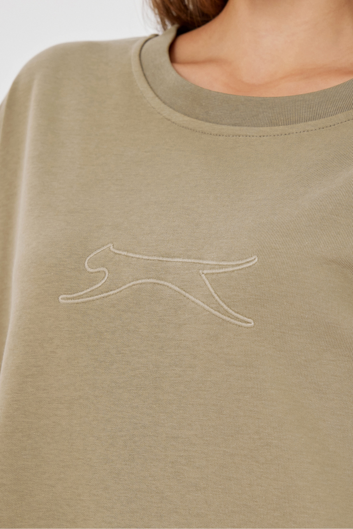Slazenger VIKENTI SW Oversize Kadın Cepli Oversıze Koyu Yeşil Sweatshirt görsel 6