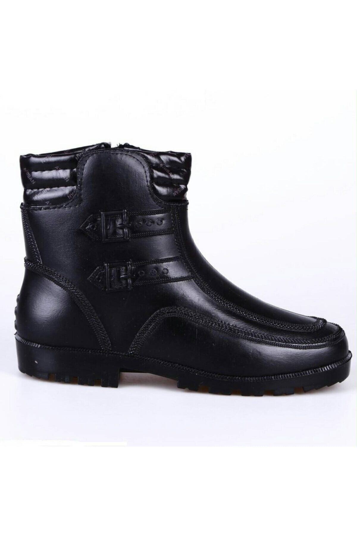 ARISAN  Erkek Siyah Fermuarlı Su Geçirmez Lastik Çizme Kar Botu - Görsel 7