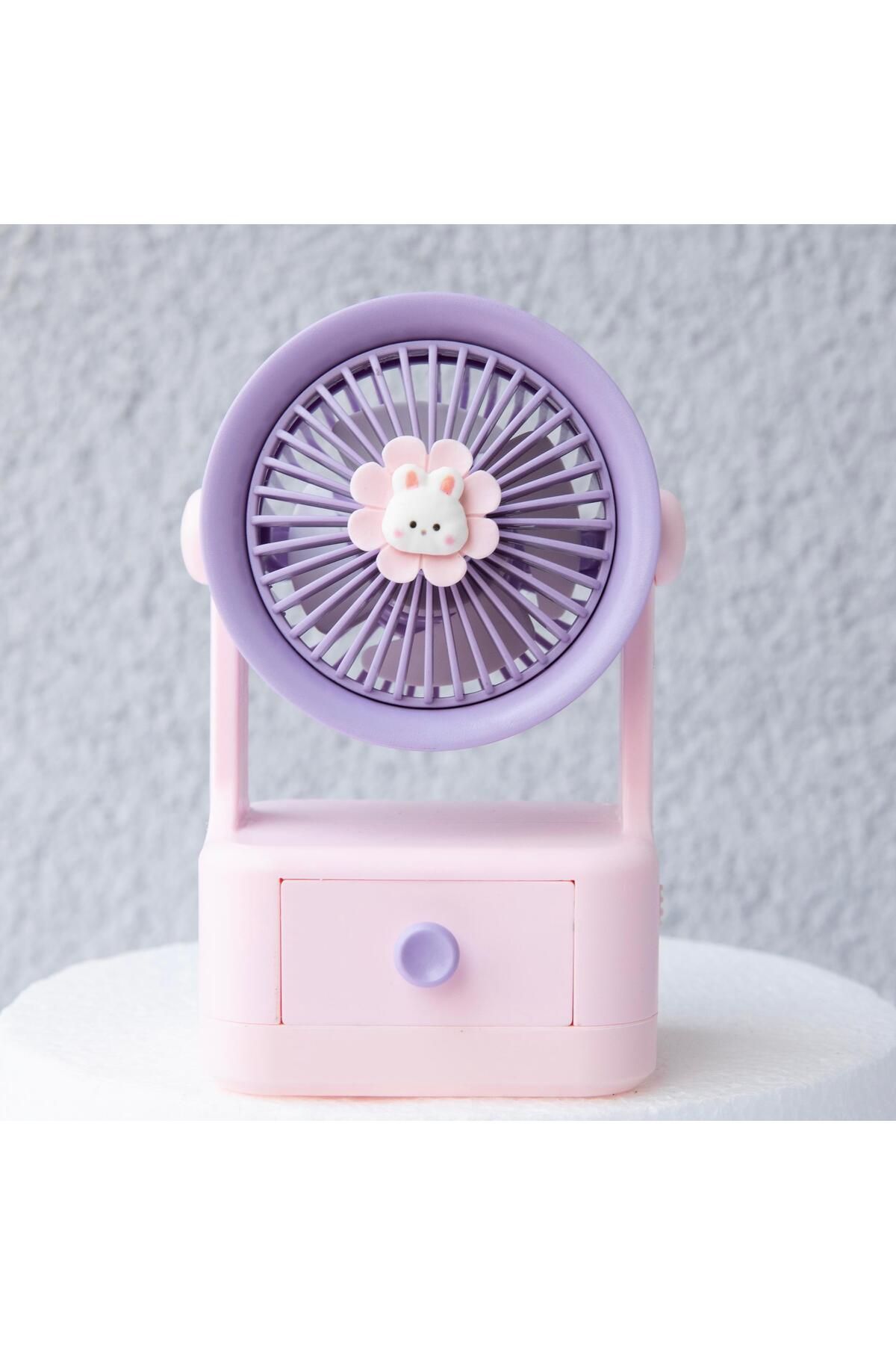 Piraye Gift Mini Fan, Darbeye Dayanıklı Çalışma Masası Vantilatörü