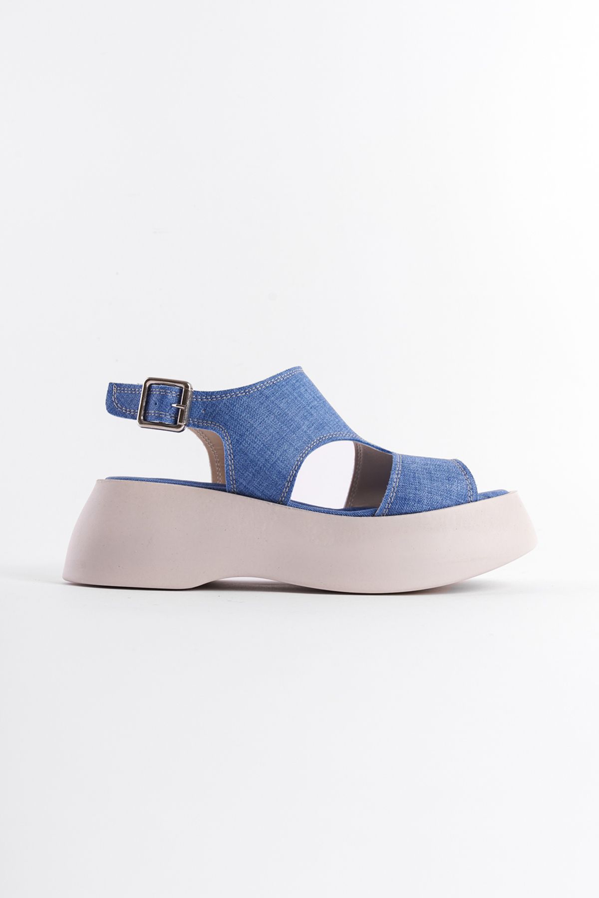 صندل آبی زنانه های پاشنه بلند اورجینال Capone Outfitters