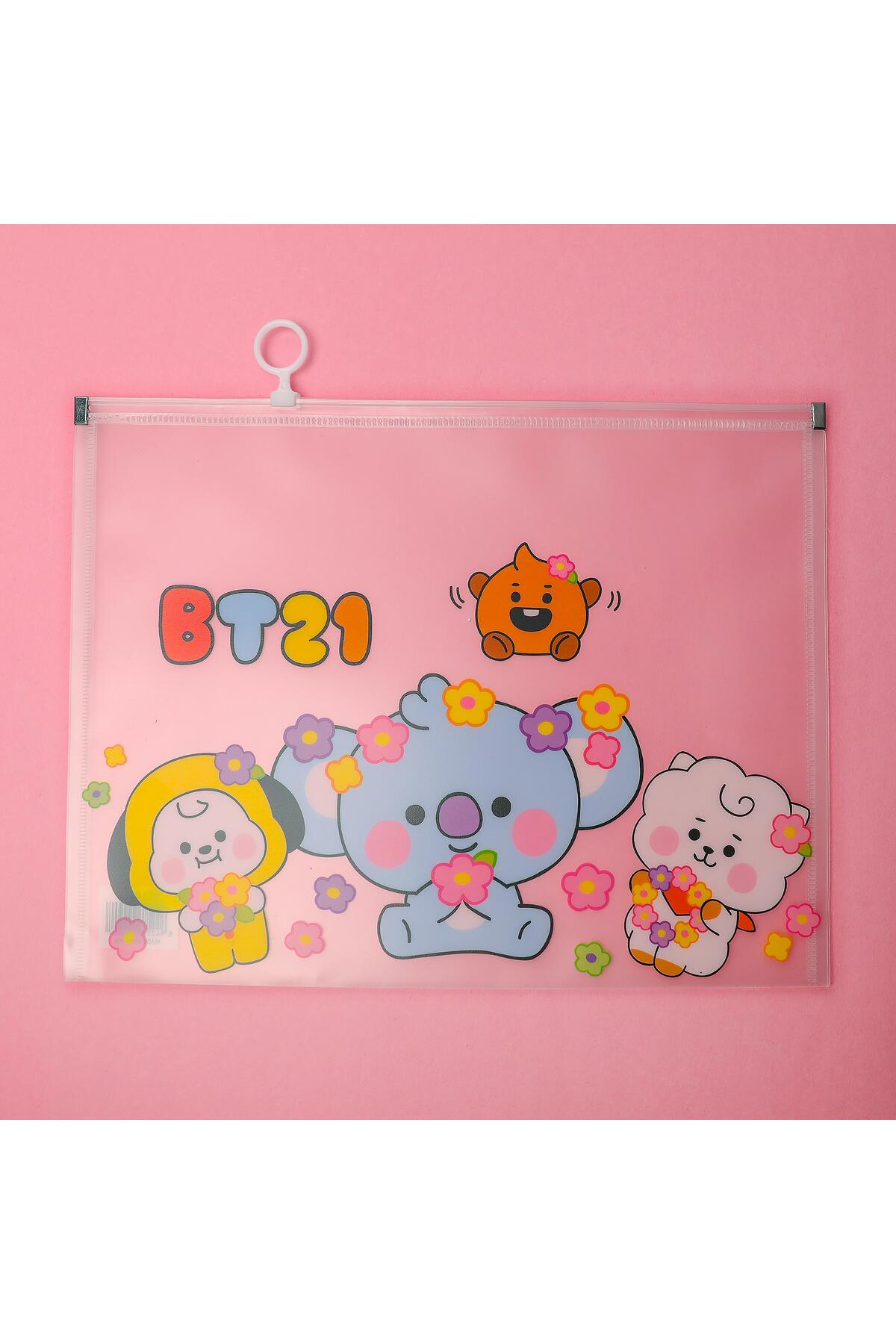 Piraye Gift BT21 A4 Boyu Şeffaf Dosya