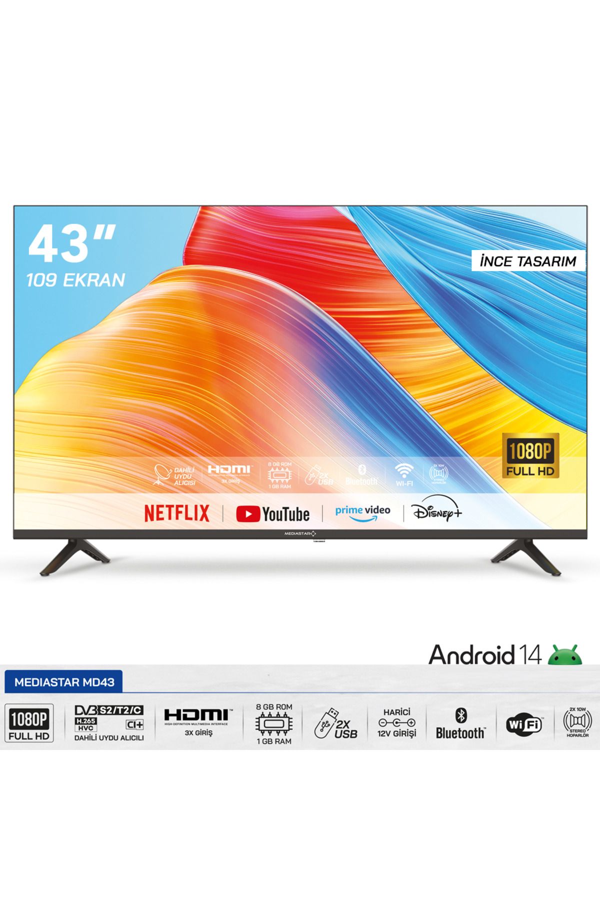 Mediastar 43" Android Full HD Led TV