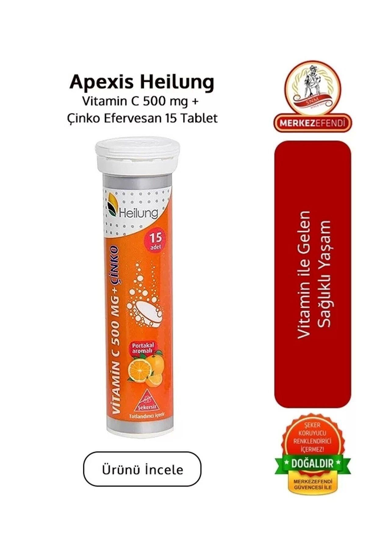 Apexis Heilung Vitamin C 500 Mg Çinko 15 Efervesan Tablet