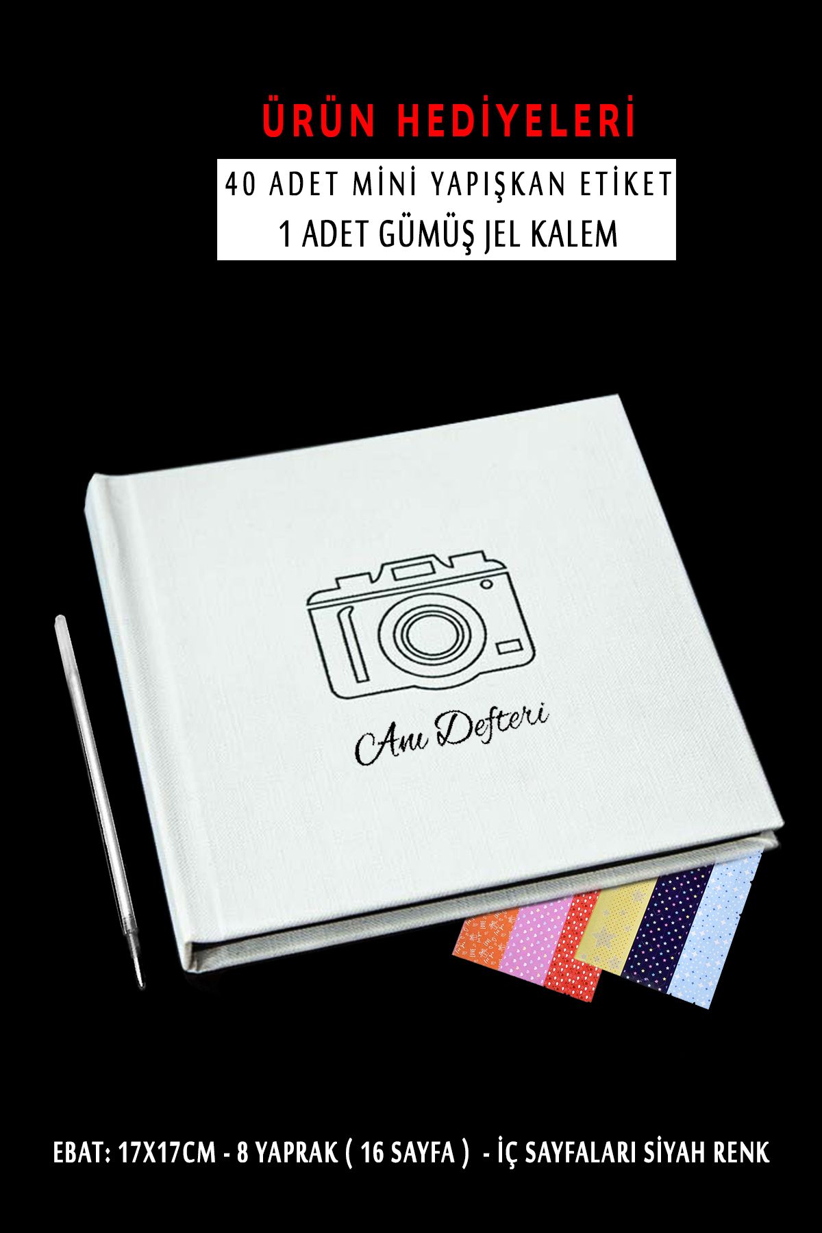 yhfoto-Memory Book - White Photo Album - with Gel Pen and Sticker Gift 1