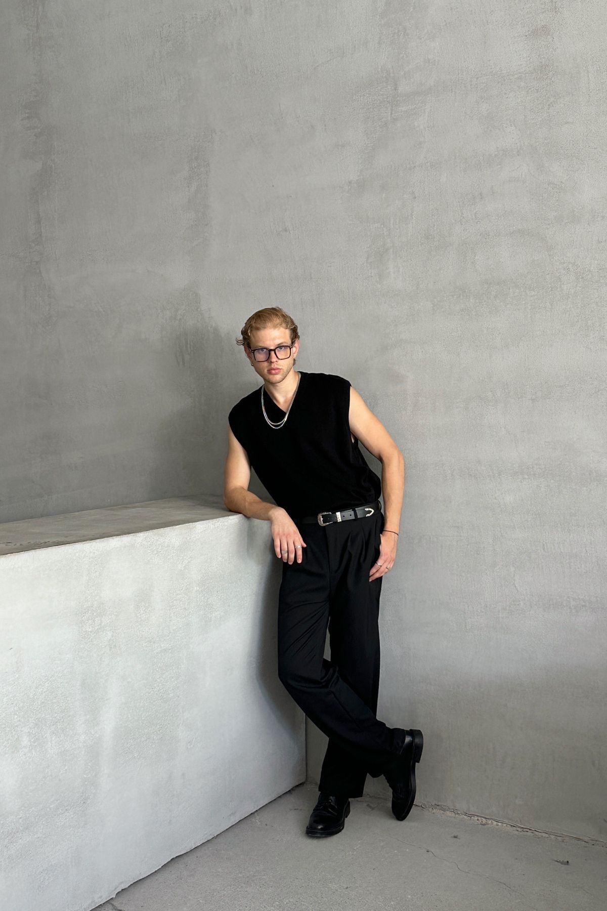 جلیقه بافت مشکی مردانه V NECK اورجینال HYMAN