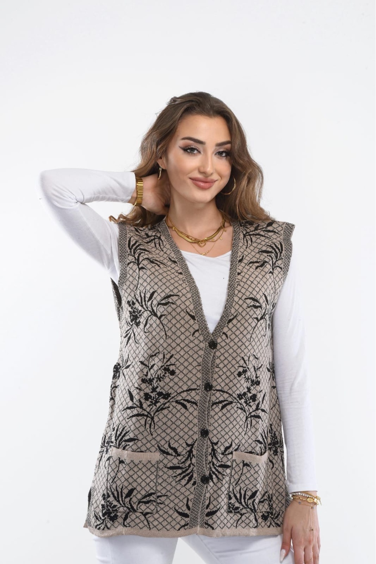 Kadın yelek yaprak modeli 38-46 Beden 2