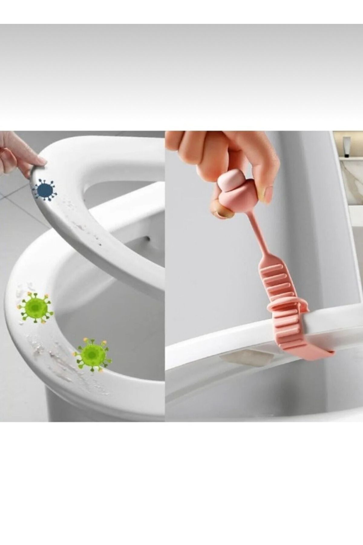 CNGZSHOP-Practical Silicone Hygienic Toilet Seat Lifting Apparatus - 3 Pieces of Mushroom Designed Toilet Seat Holder 5