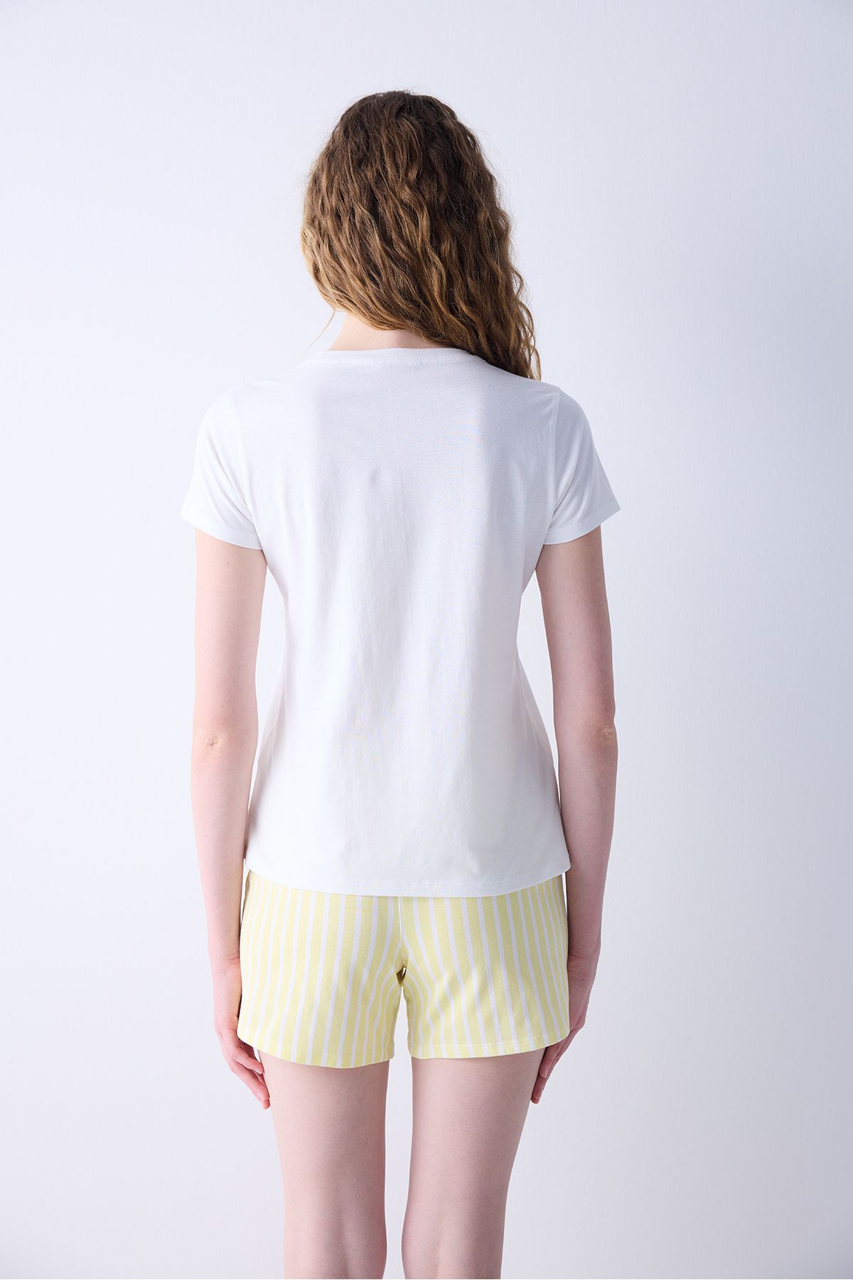 Penti-Light Yellow Lemon Pajama Set with Shorts 5