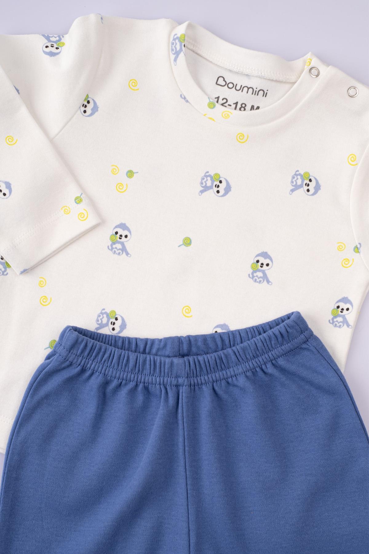 Boumini Bebek ve Çocuk Pijama Takımı Mavi Miskin fotoğrafı 2 (önizleme)