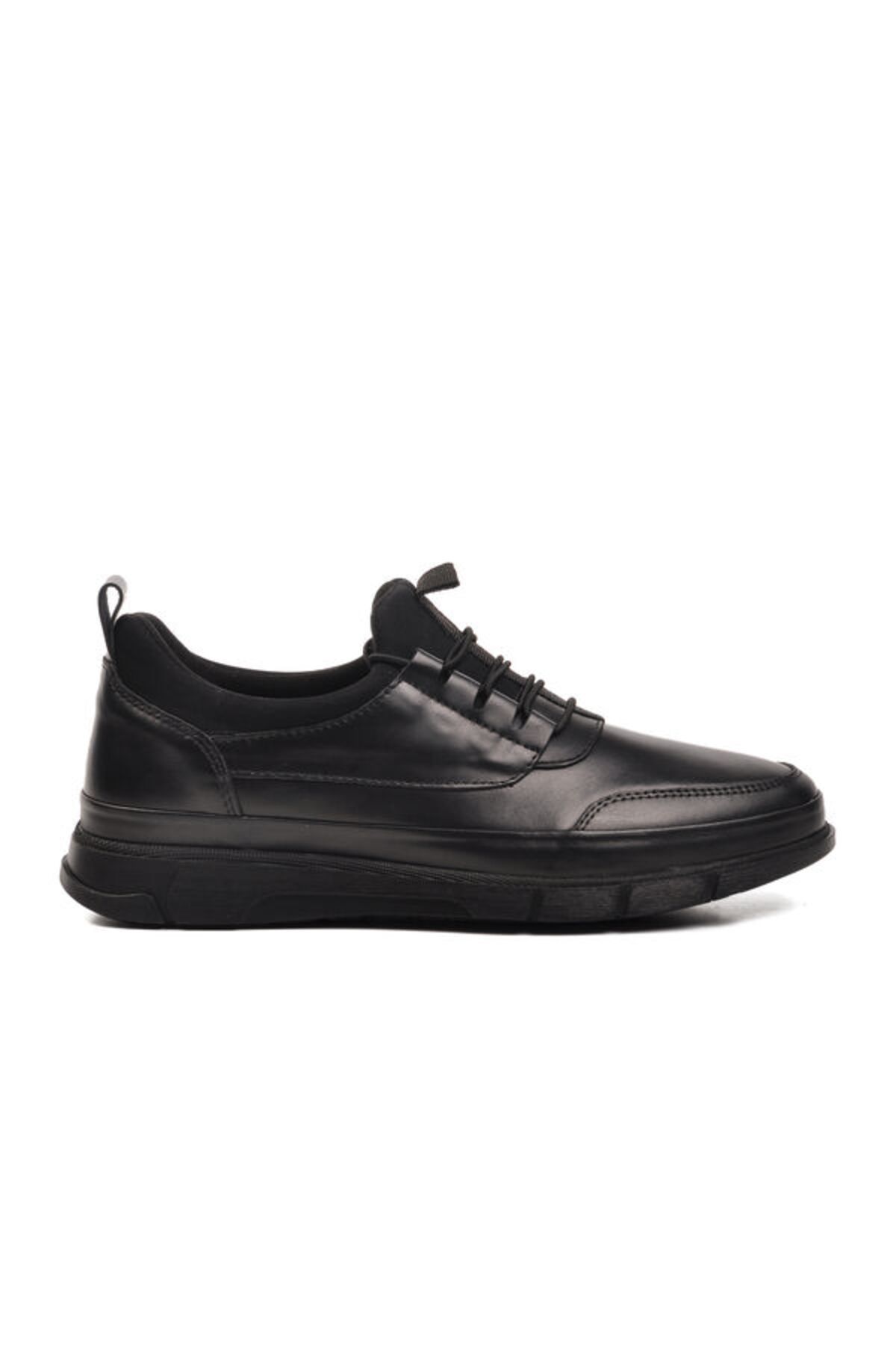 MARCO ROSSİ-Marco Rossi Black Genuine Leather Men's Casual Shoes 1