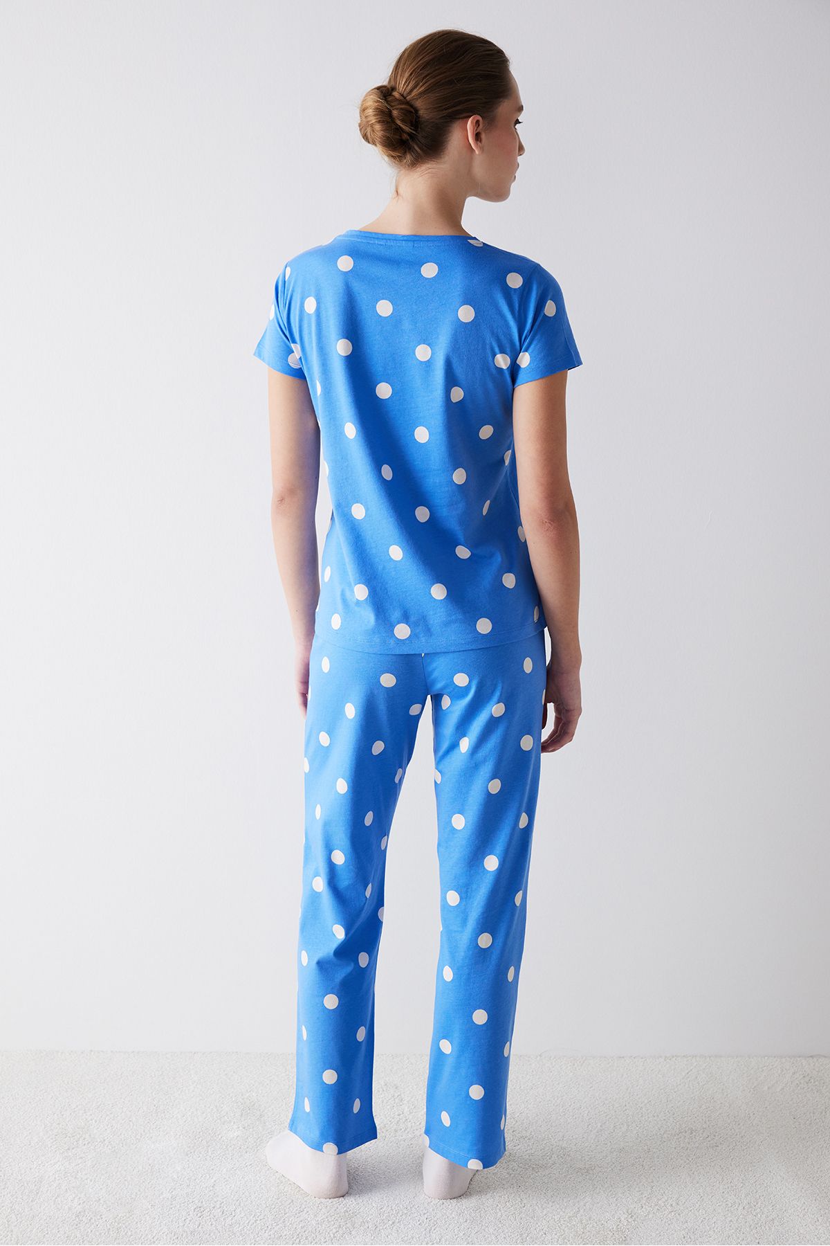 Penti-Set de pijamale pantaloni cu dungi albe 5