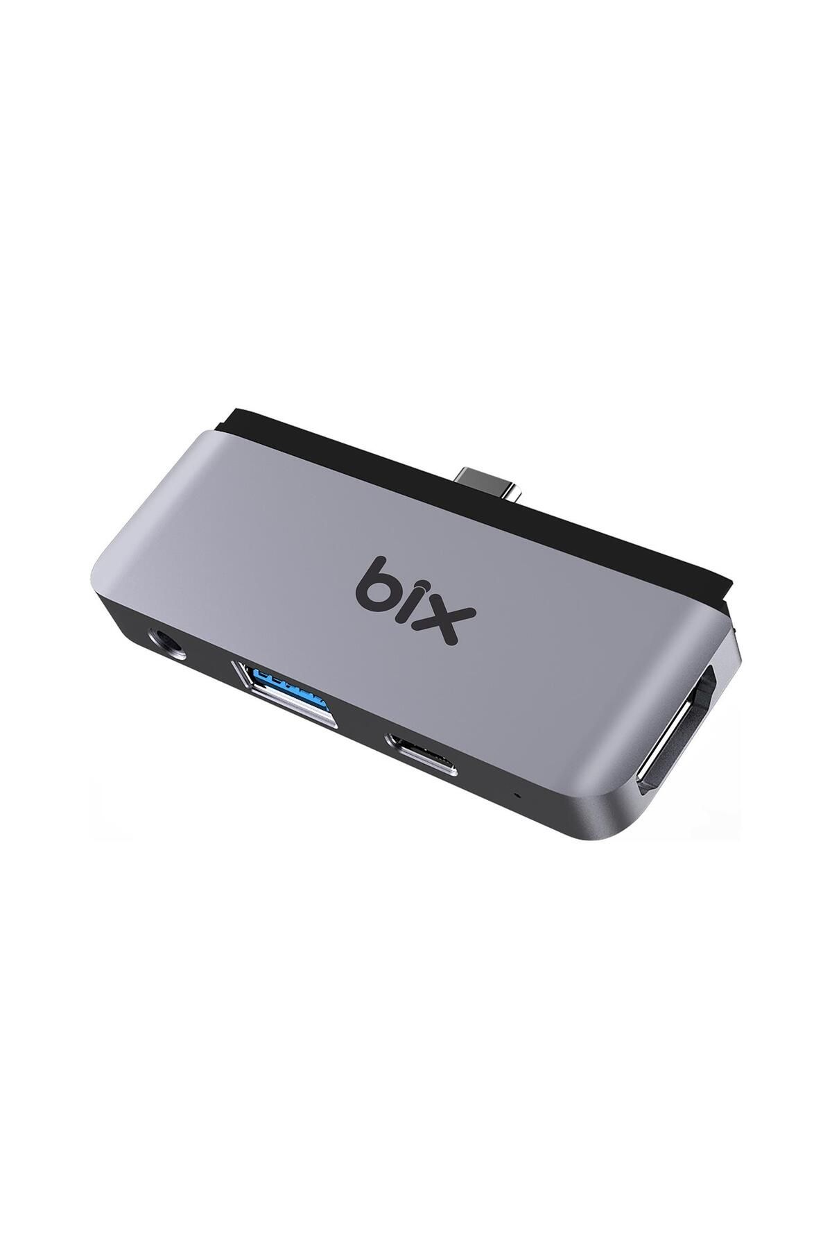 Bix Bx16hb Type-c Usb 3.5mm Aux Hdmı 4k Thunderbolt 3.0 Pd Dönüştürücü Hub