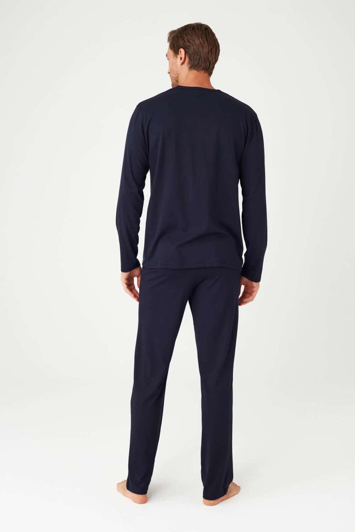 ست پیژامه آبی مردانه لباس خواب تمام قد سرمه ای U.S. Polo Assn.