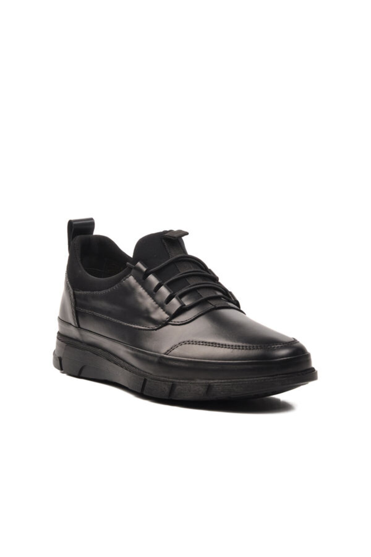 MARCO ROSSİ-Marco Rossi Black Genuine Leather Men's Casual Shoes 3