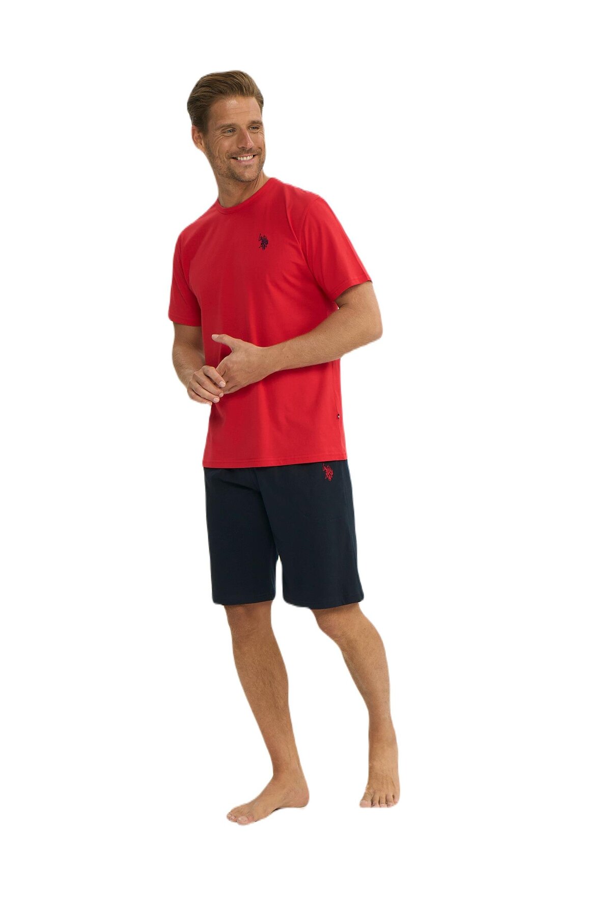 U.S. Polo Assn. US Polo Assn.Men's Red Round Neck Shorts Set