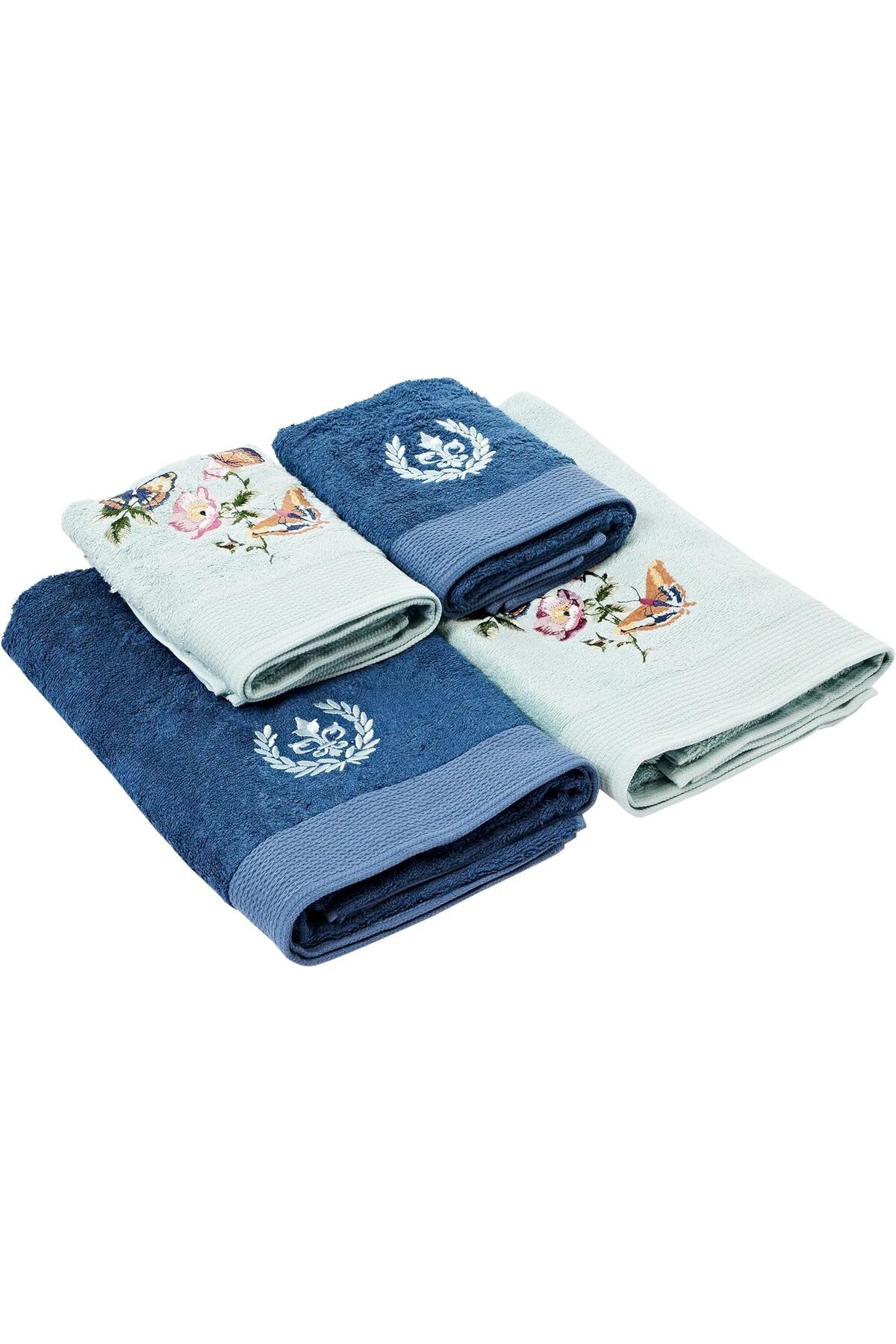 STOREMAX htpshopmx Bambu Rıver Hamam Seti Mavi 4'Lü Set str http 1092444