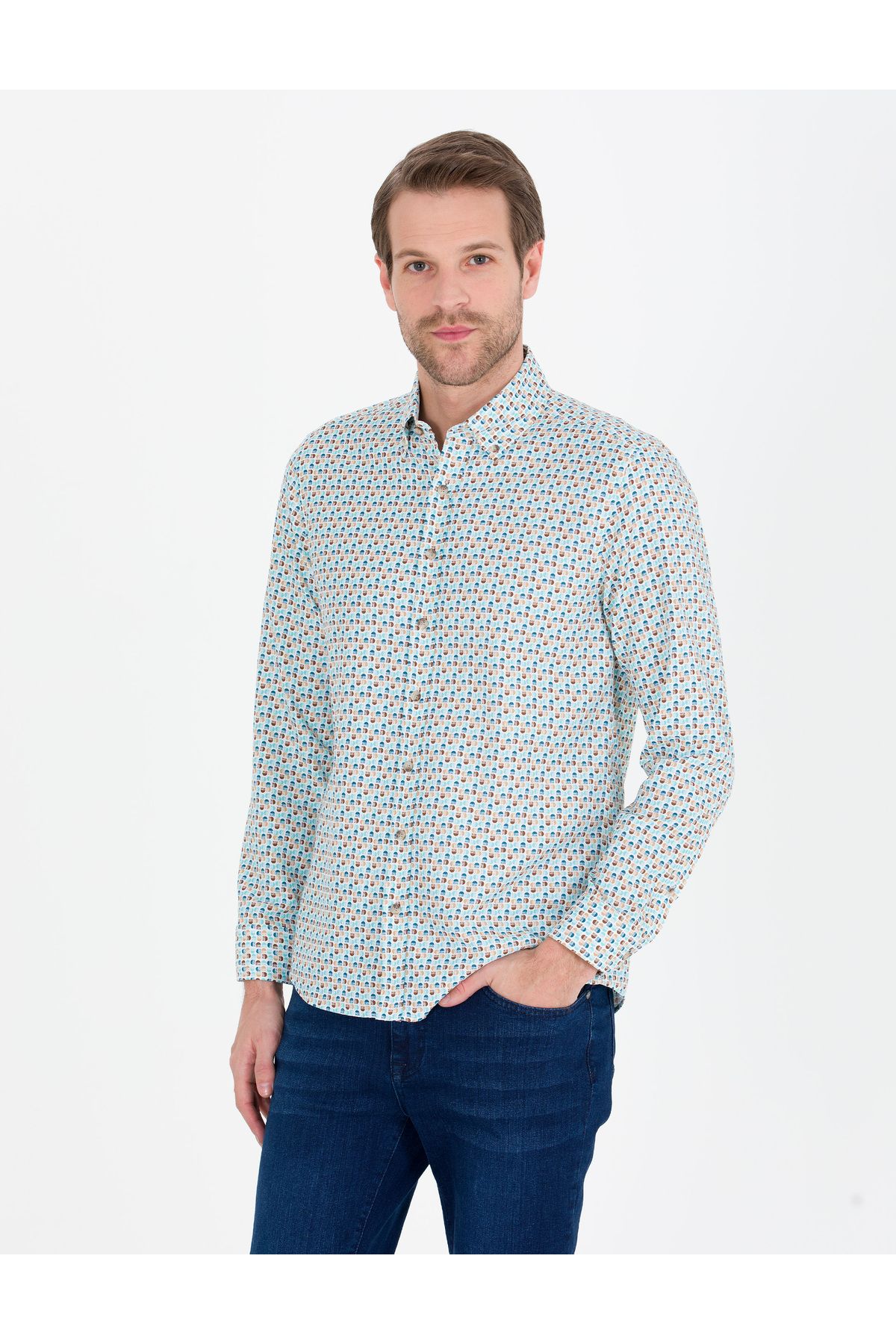 پیراهن آستین بلند Aqua Slim Fit 50264910-vr007 Pierre Cardin