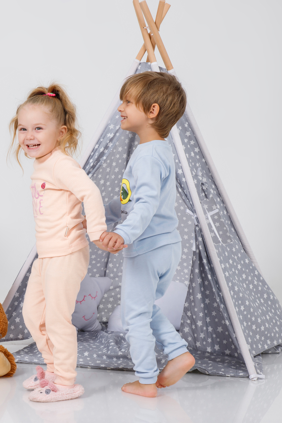 BabyModa Ahşap Direkli Sağlıklı Pamuklu Devrilmeyen Çocuk Oyun Alanı & Evi Minderli Çocuk Oyun Çadırı fotoğrafı 6 (önizleme)