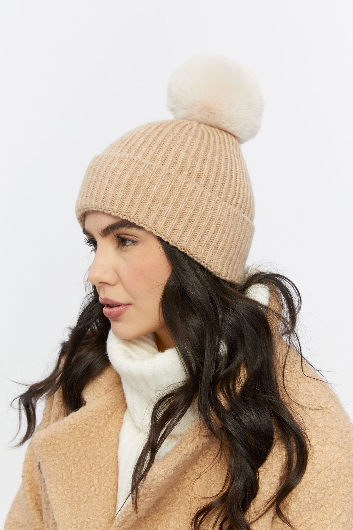 SOFT AKSESUAR-Exclusive Knitted Beanie with Pompom 4