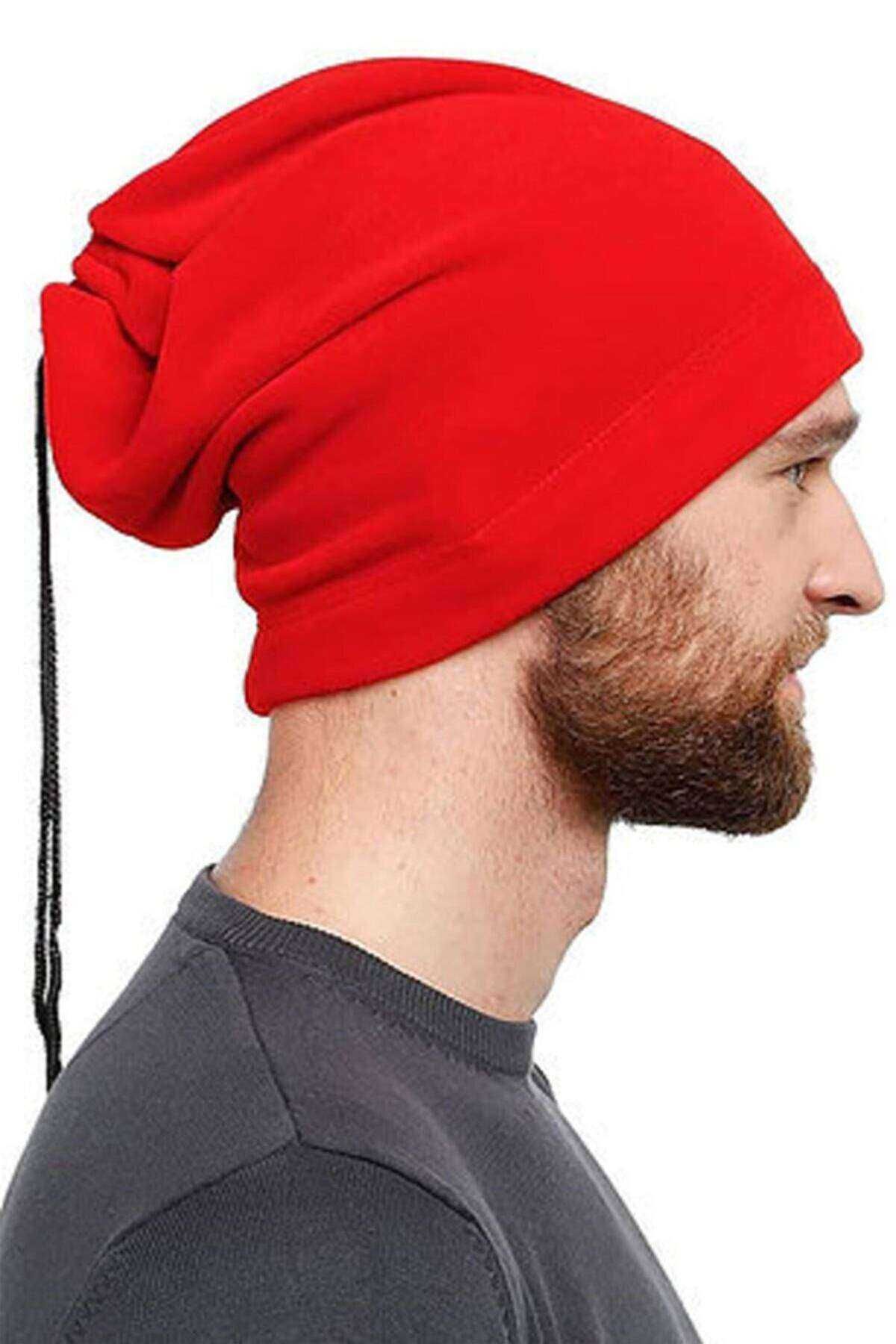 NETWORK ART Polar Unisex İpli Bere ve Boyunluk Kırmızı