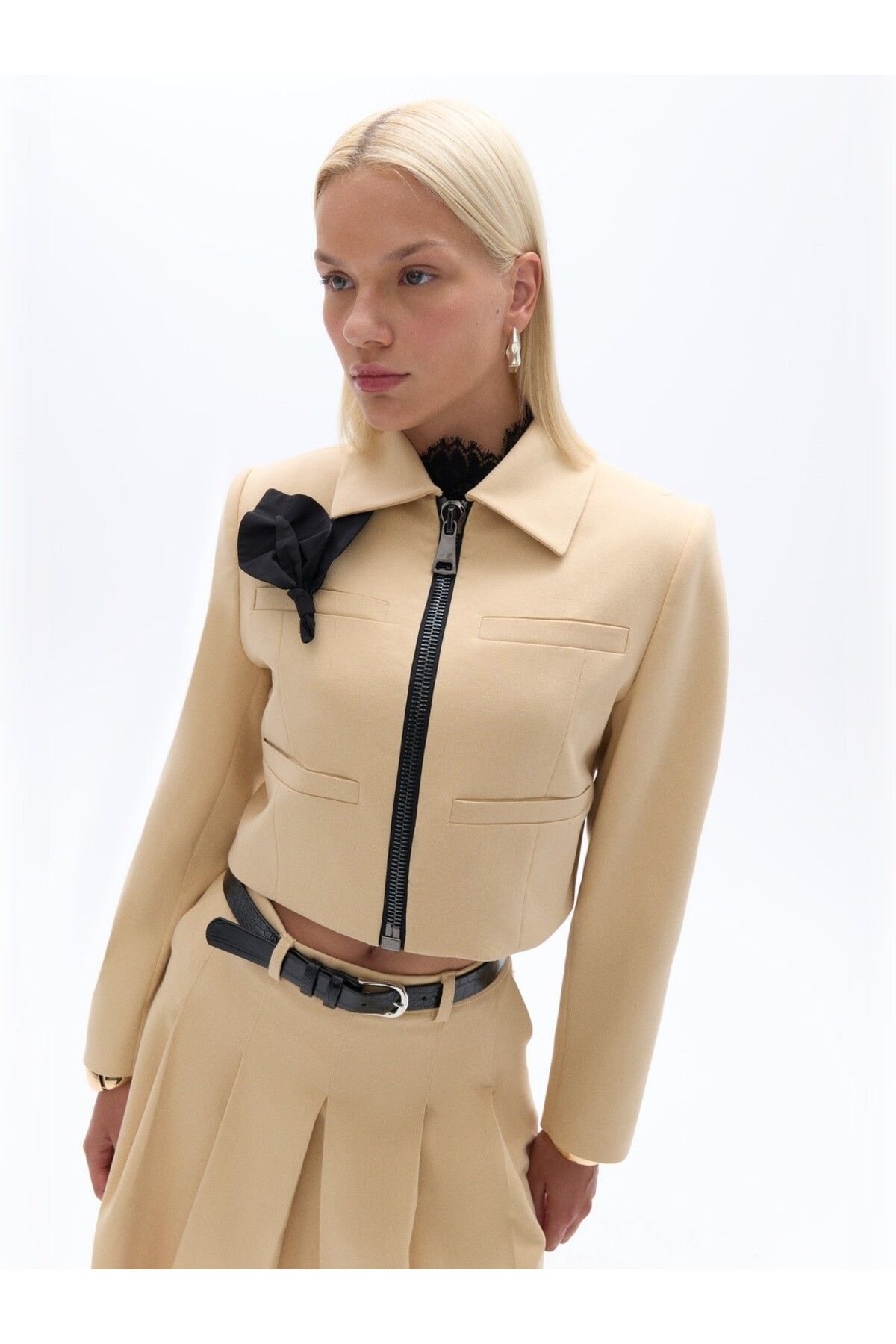 Nocturne-Padded Taffeta Detailed Jacket 1