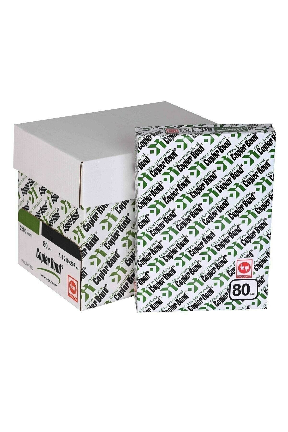 Copier bond Ve-ge A4 Fotokopi Kağıdı 80 G 500'lü 5 Paket 2500ad. 1 Koli.