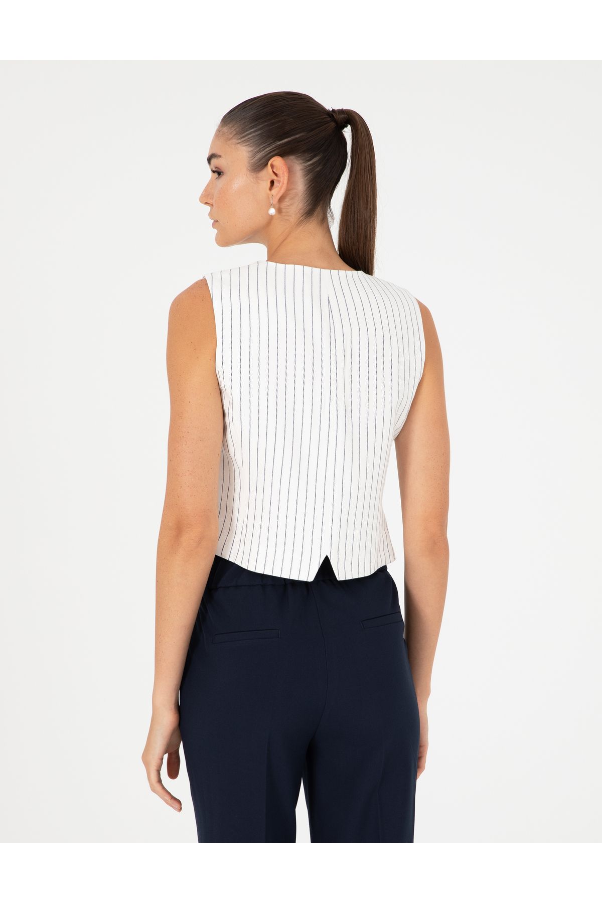 Pierre Cardin-Ecru Crop Top Vest 50292671 -Vr019 5
