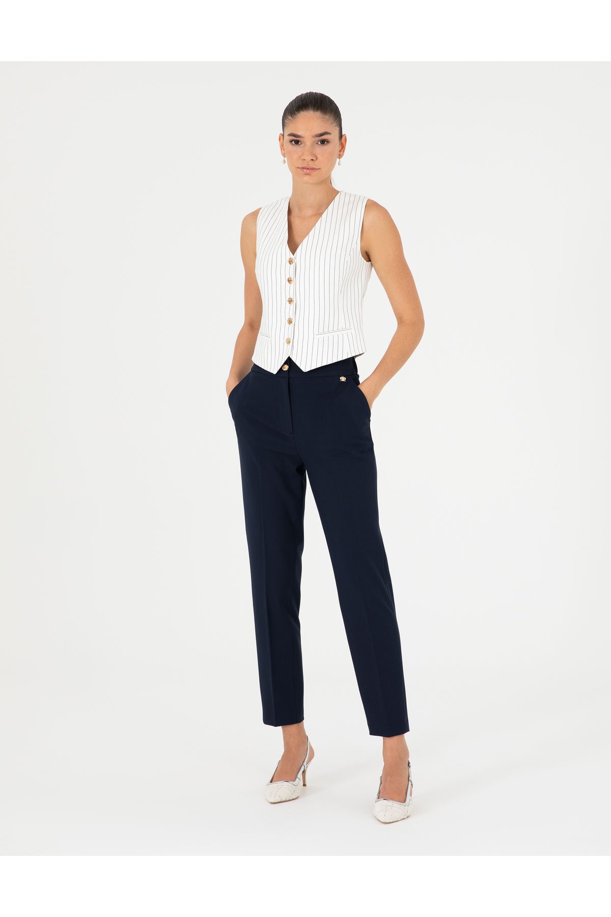 Pierre Cardin-Ecru Crop Top Vest 50292671 -Vr019 4