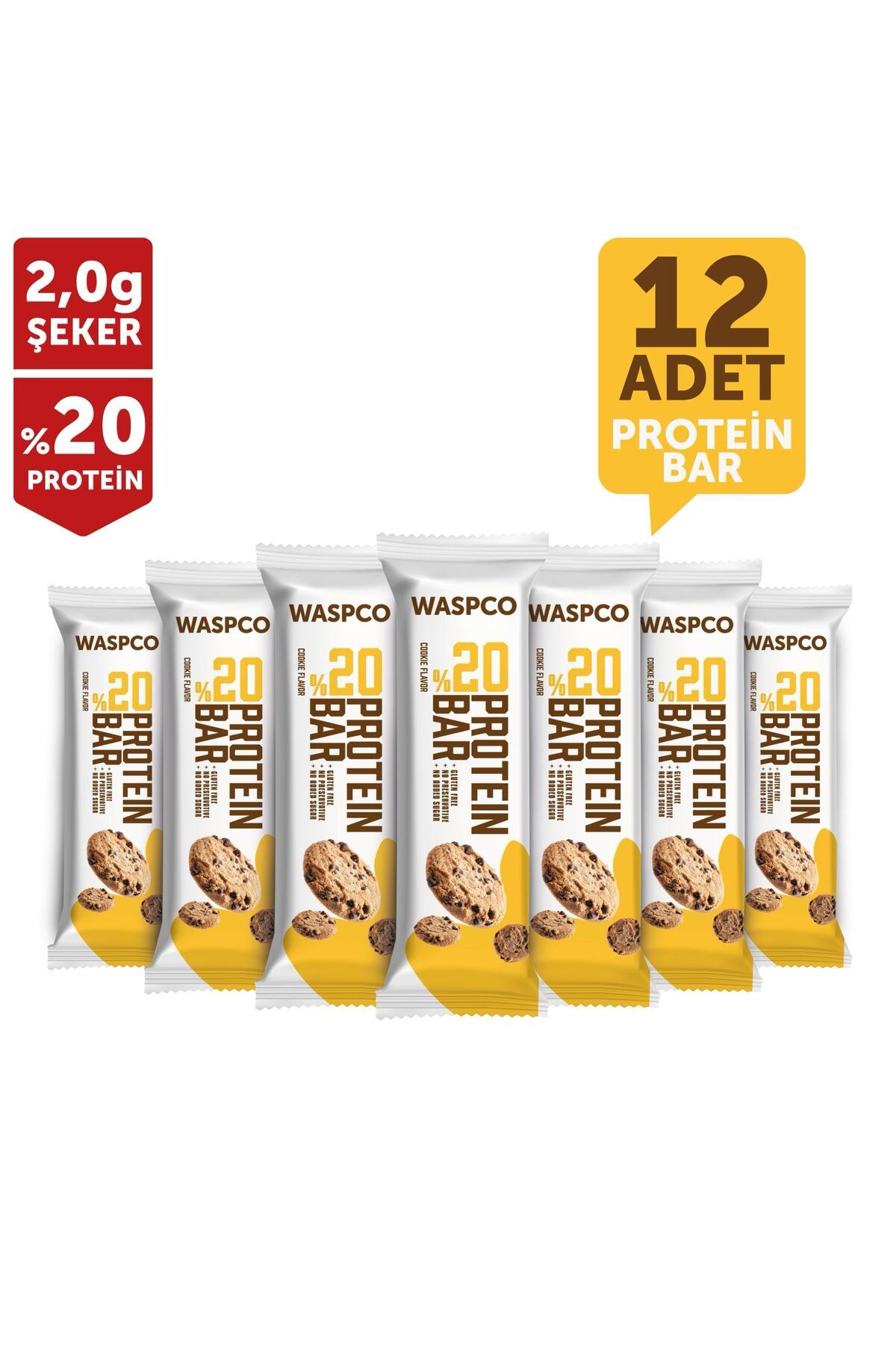 Waspco Kurabiye Aromalı Protein Bar x 12 Adet