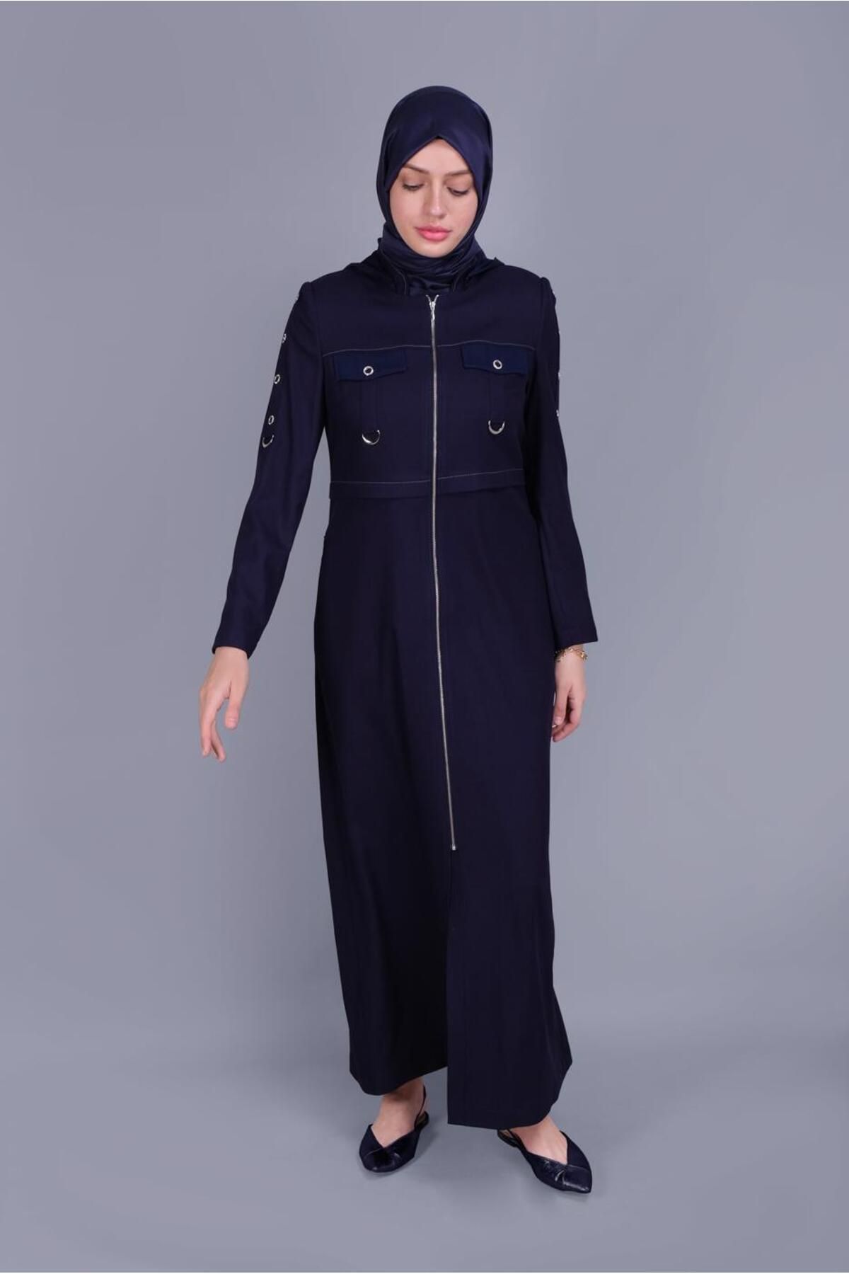 BIRD'S EYE DETAILED ZIPPERED TOPCOAT 10407 Alvina