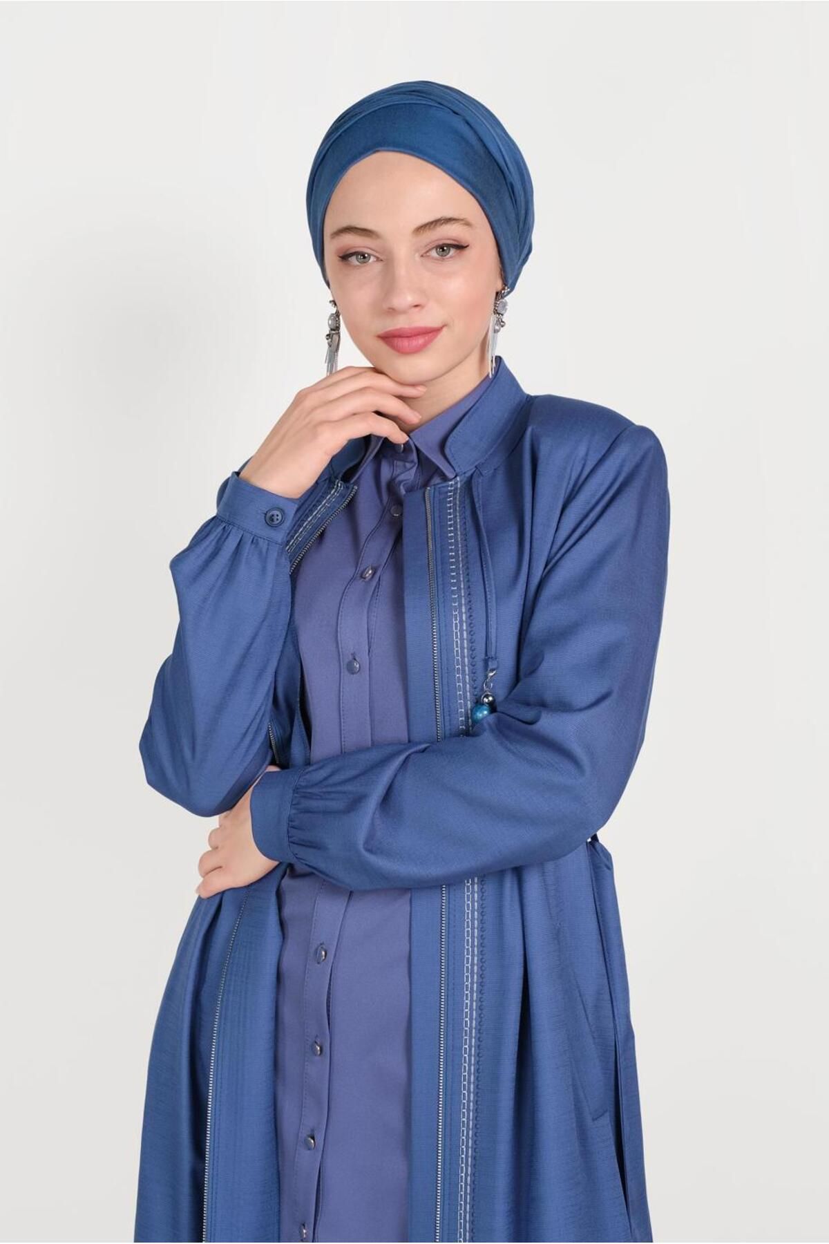آستین بادکنکی گلدوزی یقه غالب 10180 Alvina