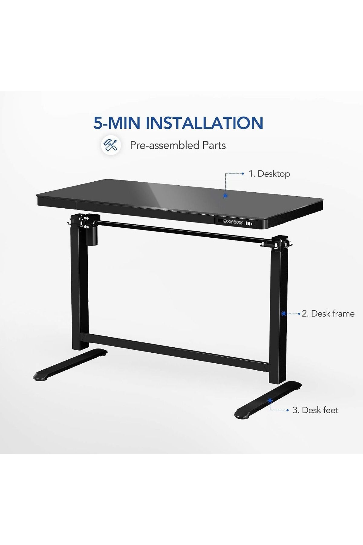 Mahmayi-Flexispot Electric Height Adjustable Standing Desk With Drawer 48 X 24'' - Black 5