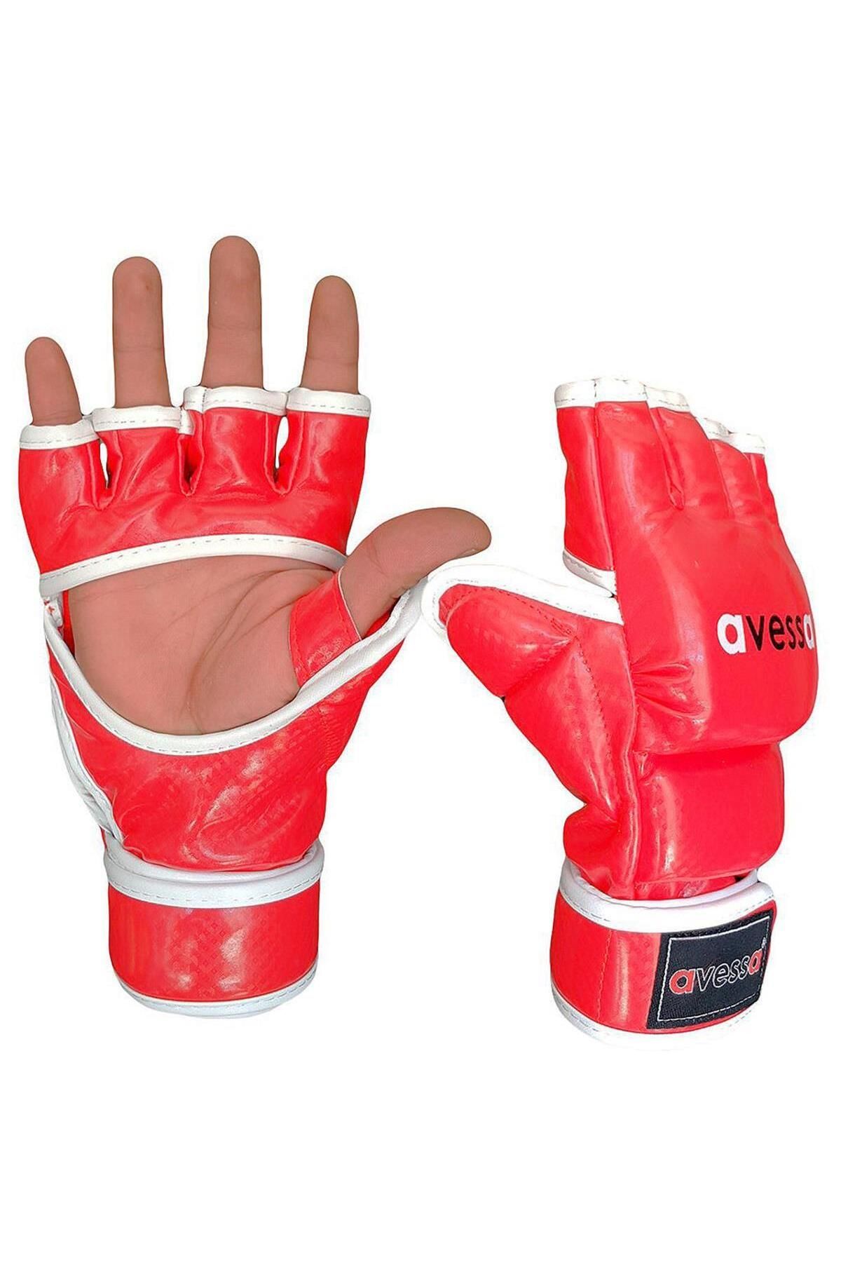 تجهیزات بوکس سفید دستکش MMA RED L اورجینال Avessa