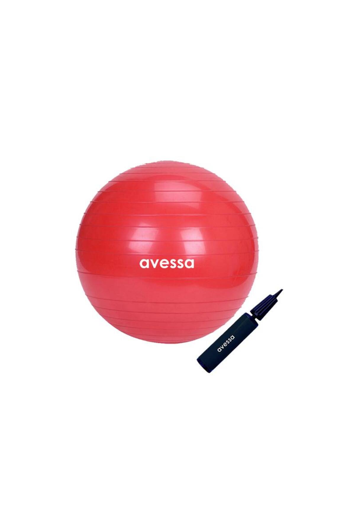 AVESSA Pilates Topu 65 Cm Kırmızı Pompalı