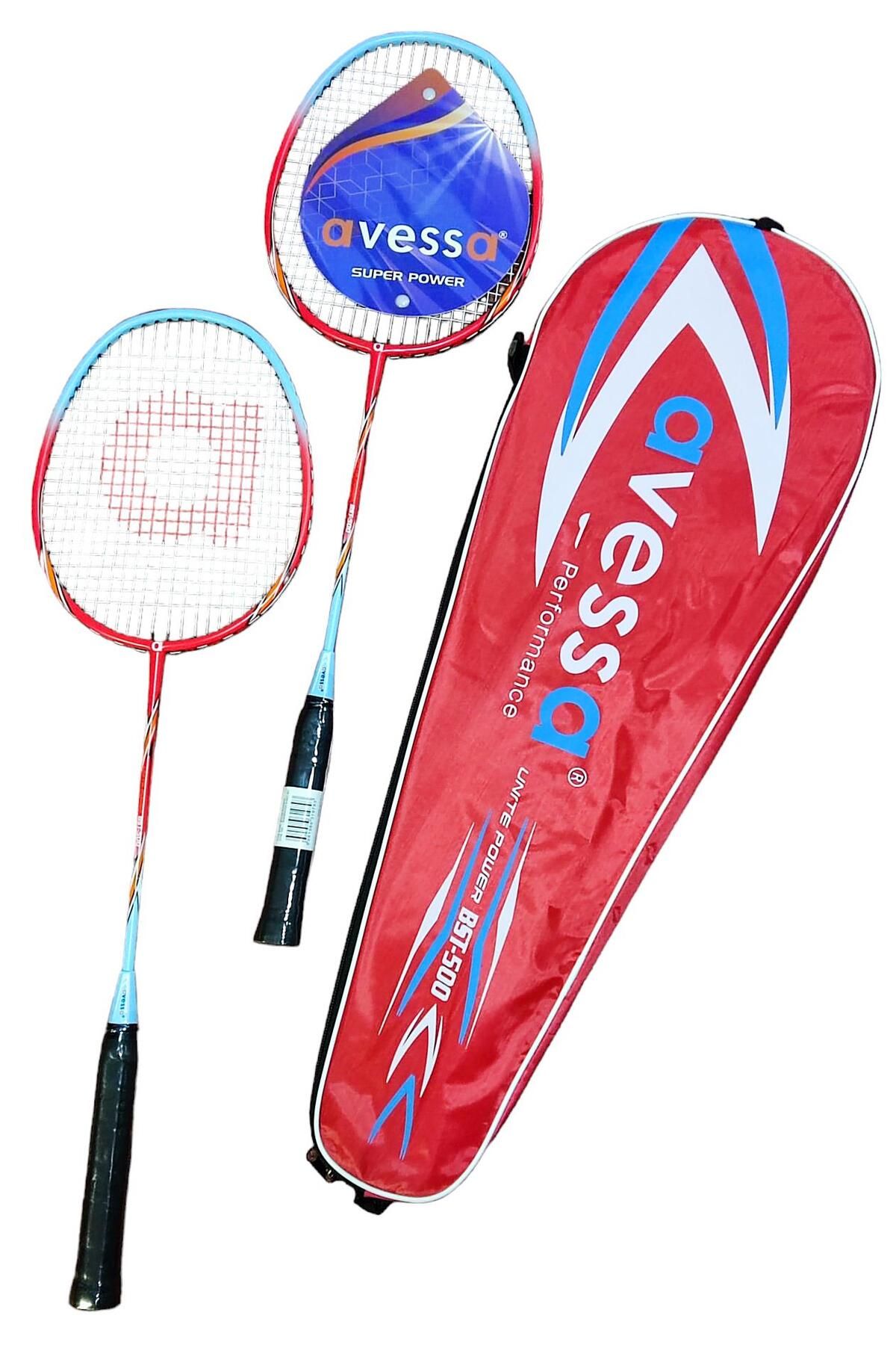 AVESSA Bst-500k Badmington Profesyonel Raket Set Kırmızı